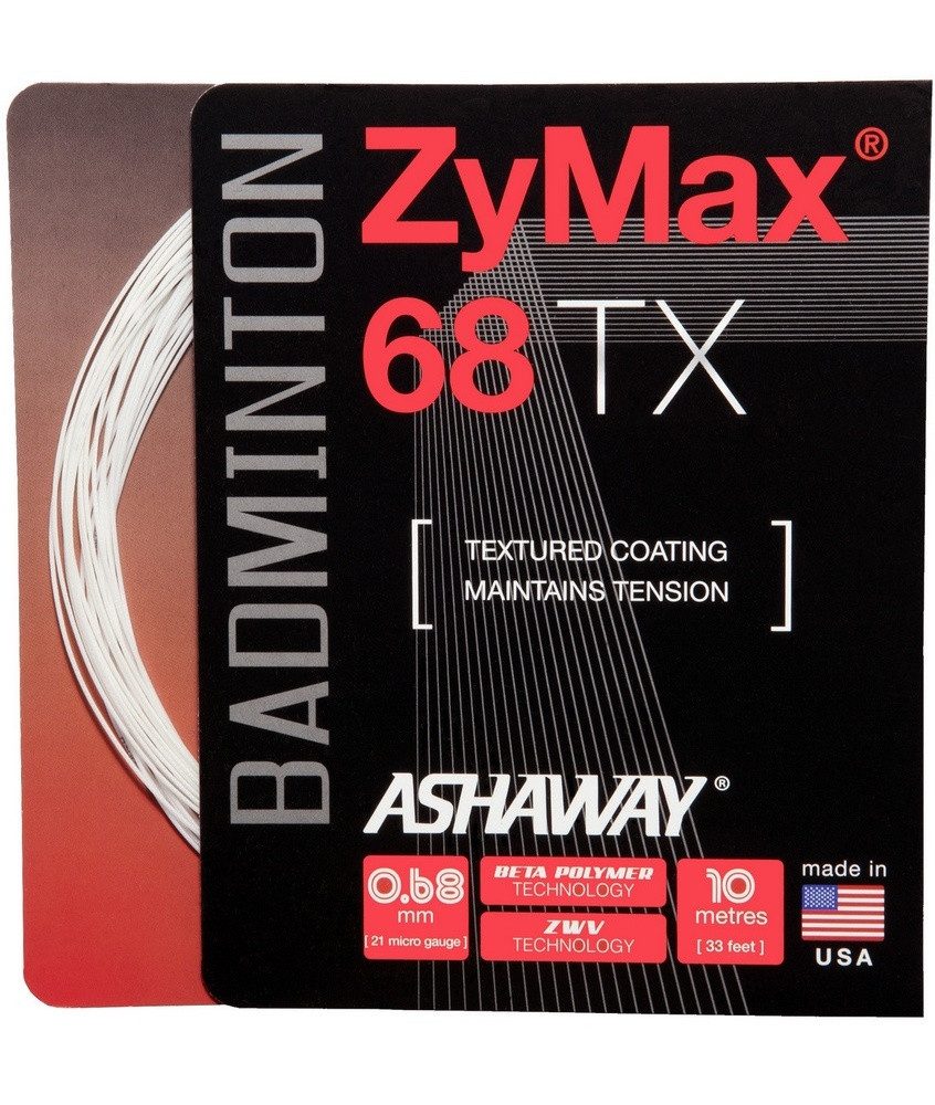 Badmintonsaite Zymax 68 TX weiss 10m Set