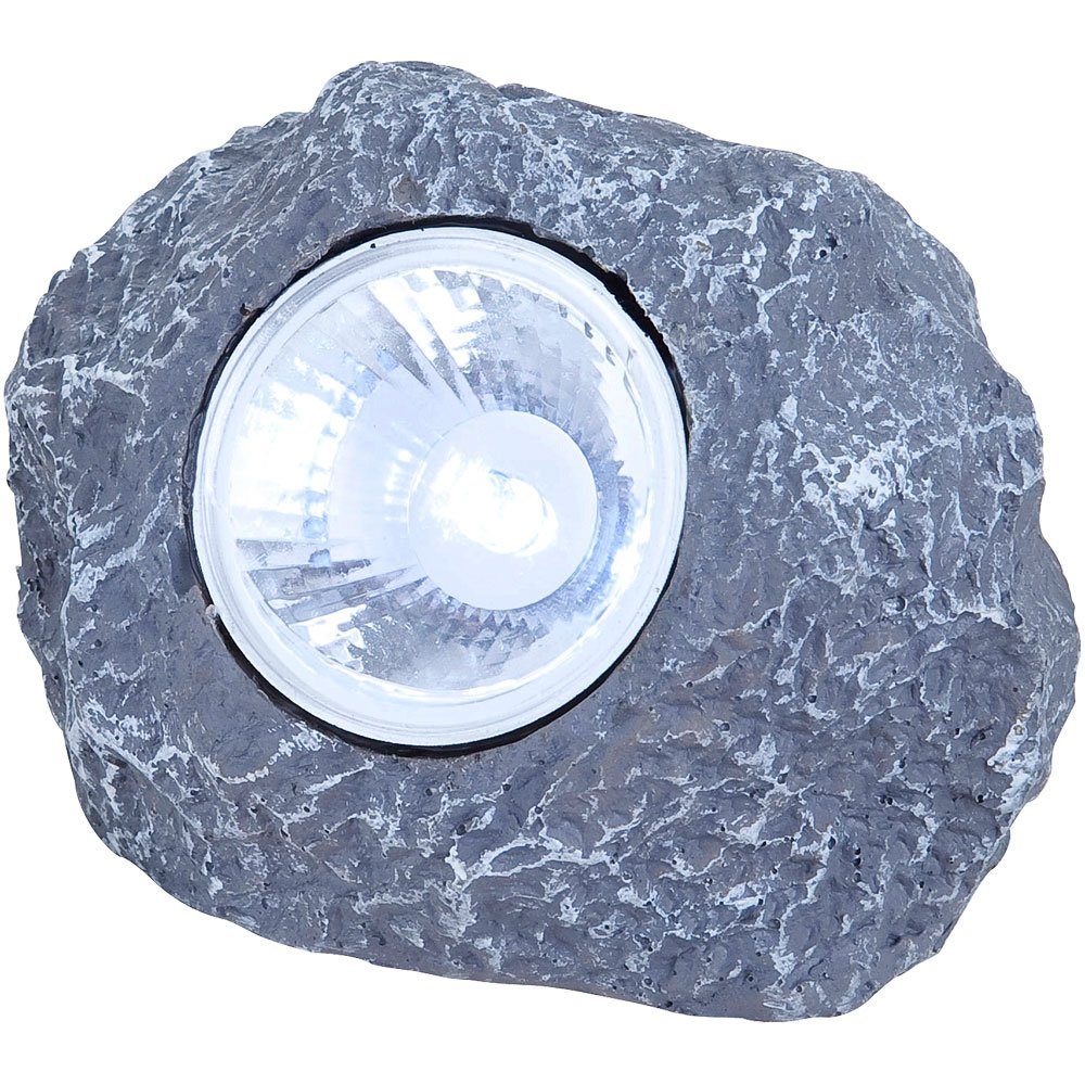 GLOBO LIGHTING LED Solarleuchte, LED-Leuchtmittel fest verbaut, 5er Set Solar Stein Außenleuchte LED Außen Gartenleuchte Dekoration