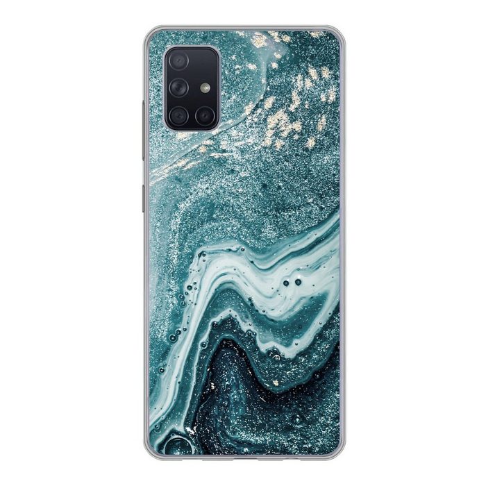 MuchoWow Handyhülle Edelsteine - Blau - Natur - Marmor - Abstrakt Phone Case Handyhülle Samsung Galaxy A71 Silikon Schutzhülle