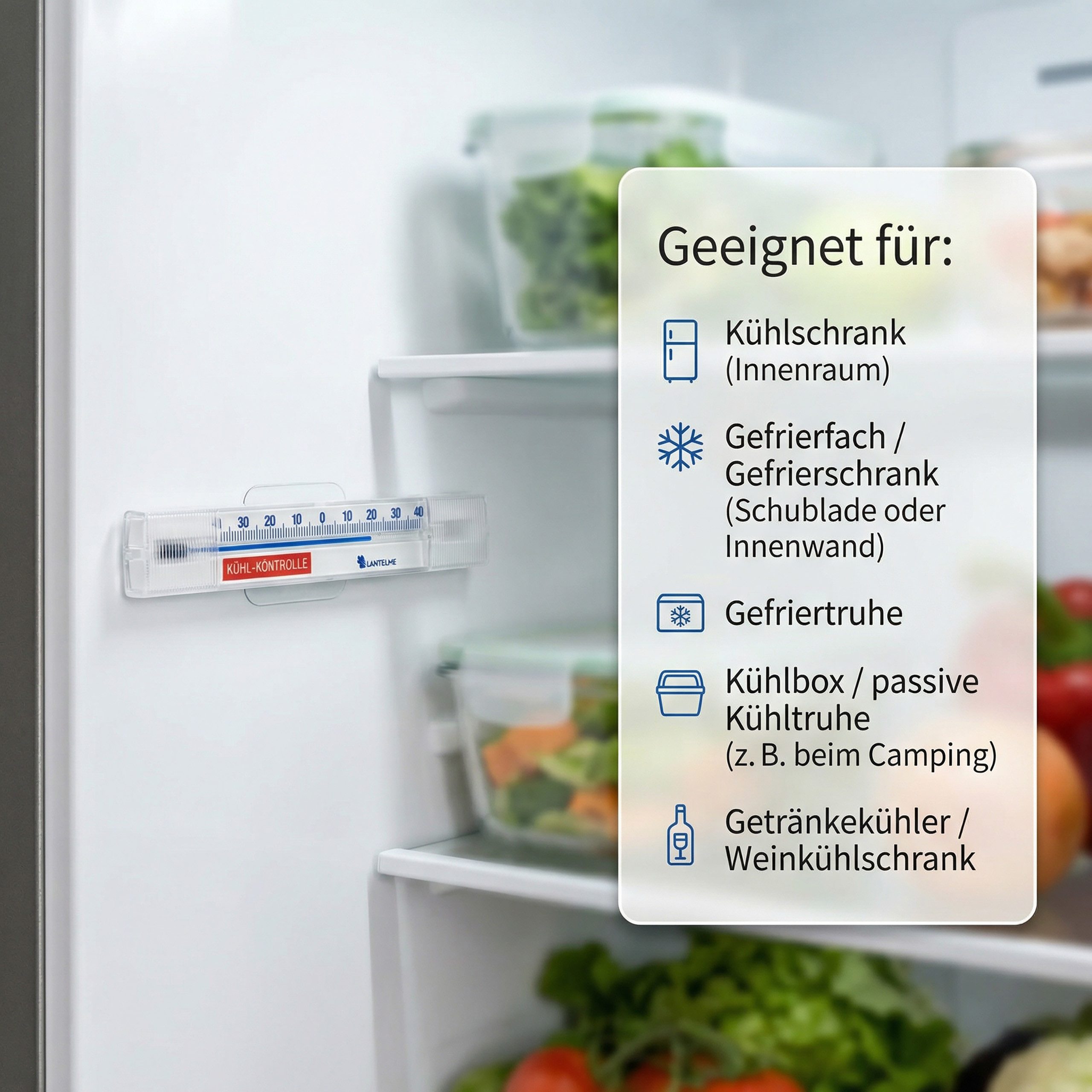 Lantelme Kühlschrankthermometer 3x Kühlschrankthermometer 929, 3-tlg.