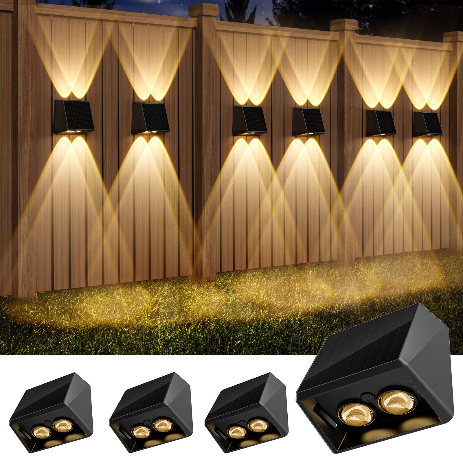 Quntis LED Solarleuchte 4 Stück Aussen günstig online kaufen