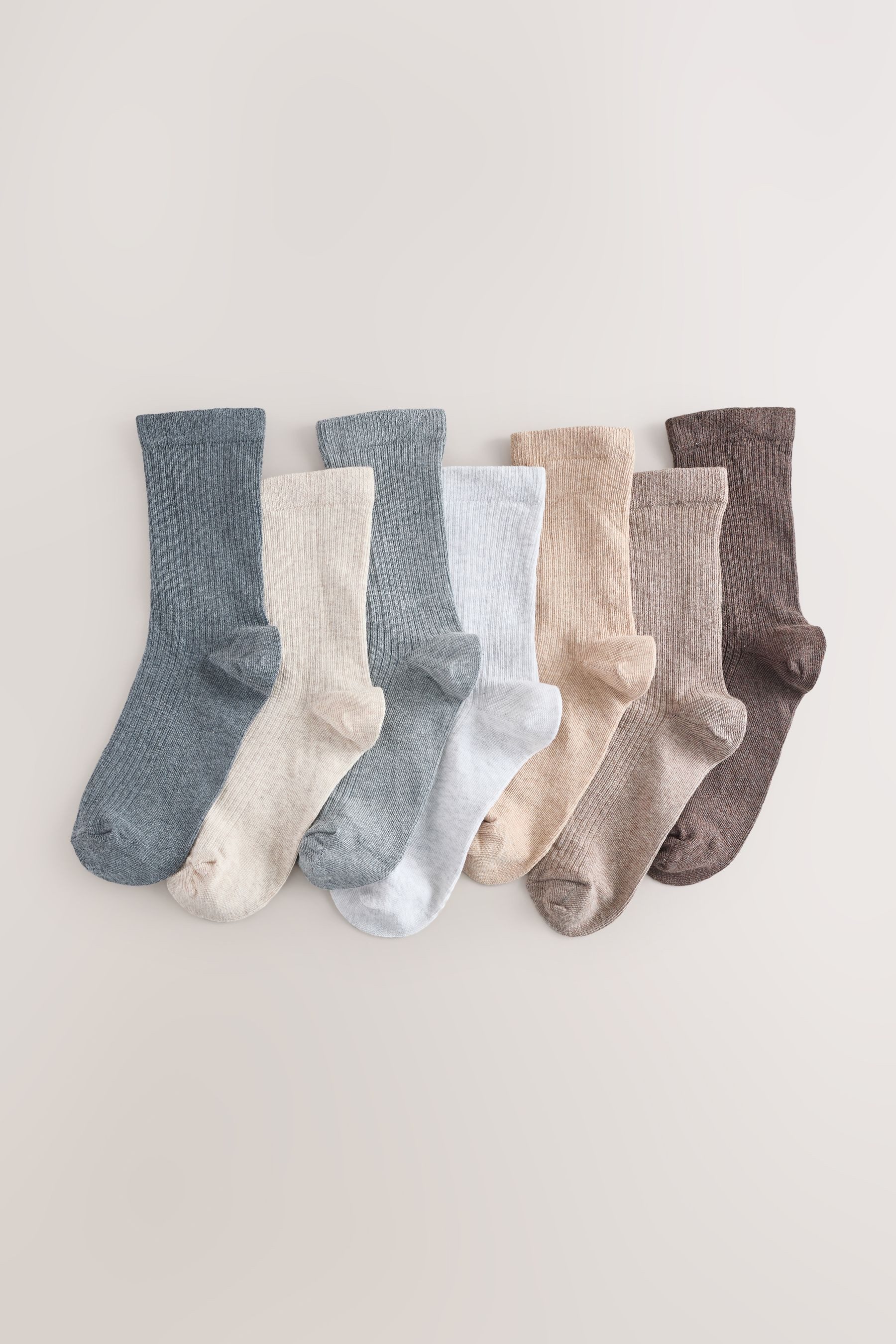 Next Kurzsocken Feinripp-Socken mit hohem Baumwollanteil, 7er-Pack (7-Paar)
