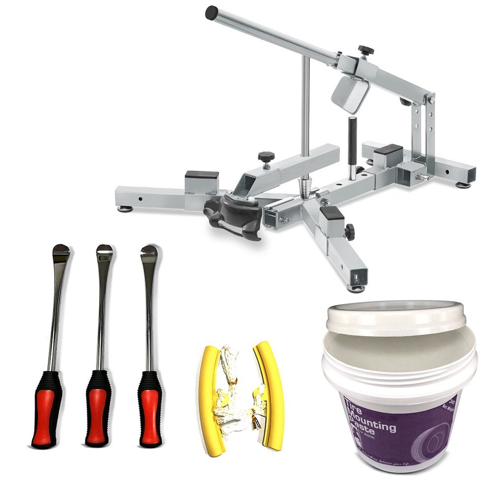 ConStands Motorradheber Reifen Montiereisen Set + Reifenmontiergerät MD4Z + Montagepaste 3kg