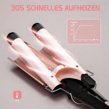 iceagle Lockenstab Lockenstab set 5 in 1 mit 3 Fässer Welleneisen Lockenstäbe, 60S Schnelle Erwärmung Temperatureinstellung mit Handschuh 2 Clips, für Große Keine Locken Keramik Lockenwickler Verschiedenen