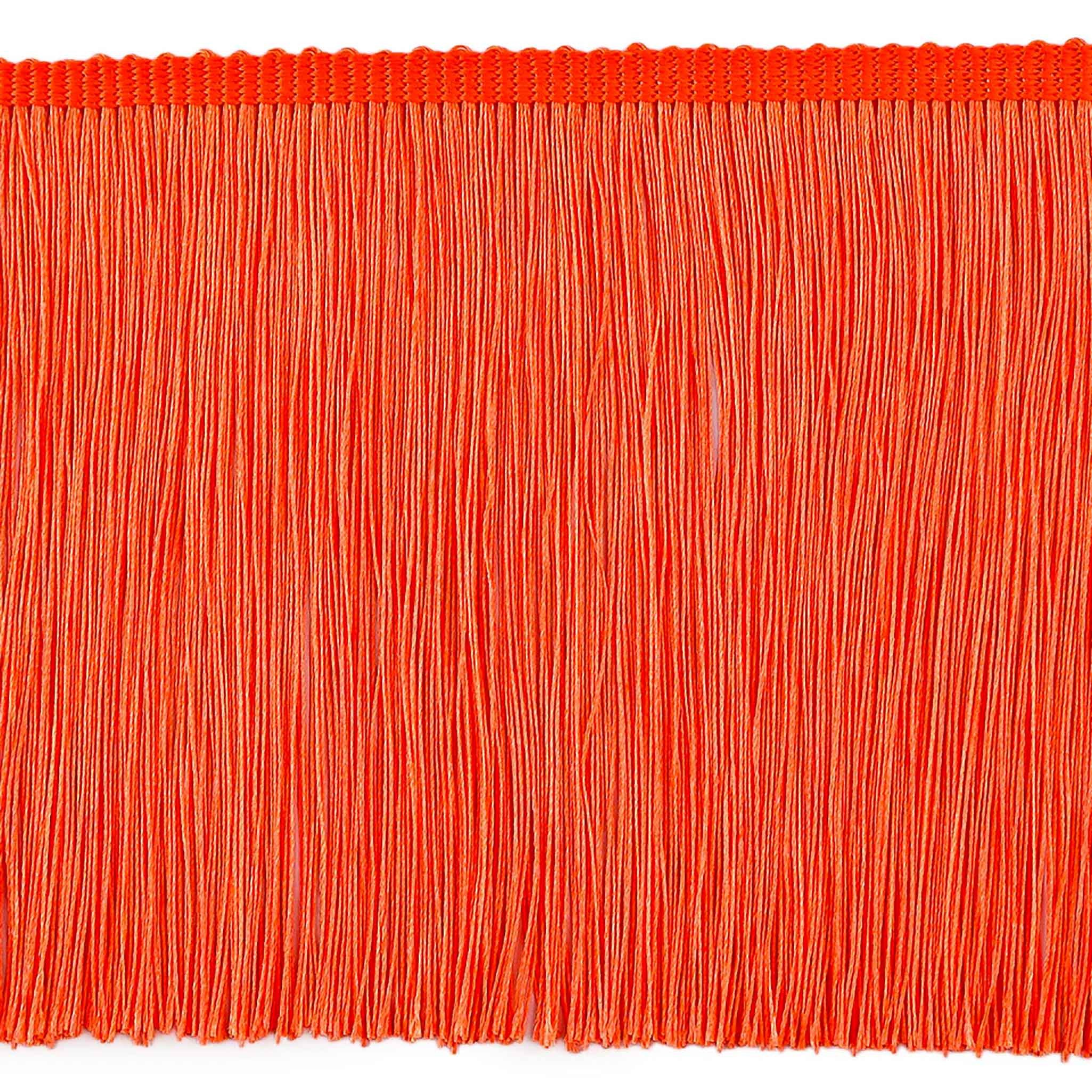 maDDma Webband Fransenborte extrabreit ab 1m Meterware 155mm Quastenborte Zierborte, neonorange