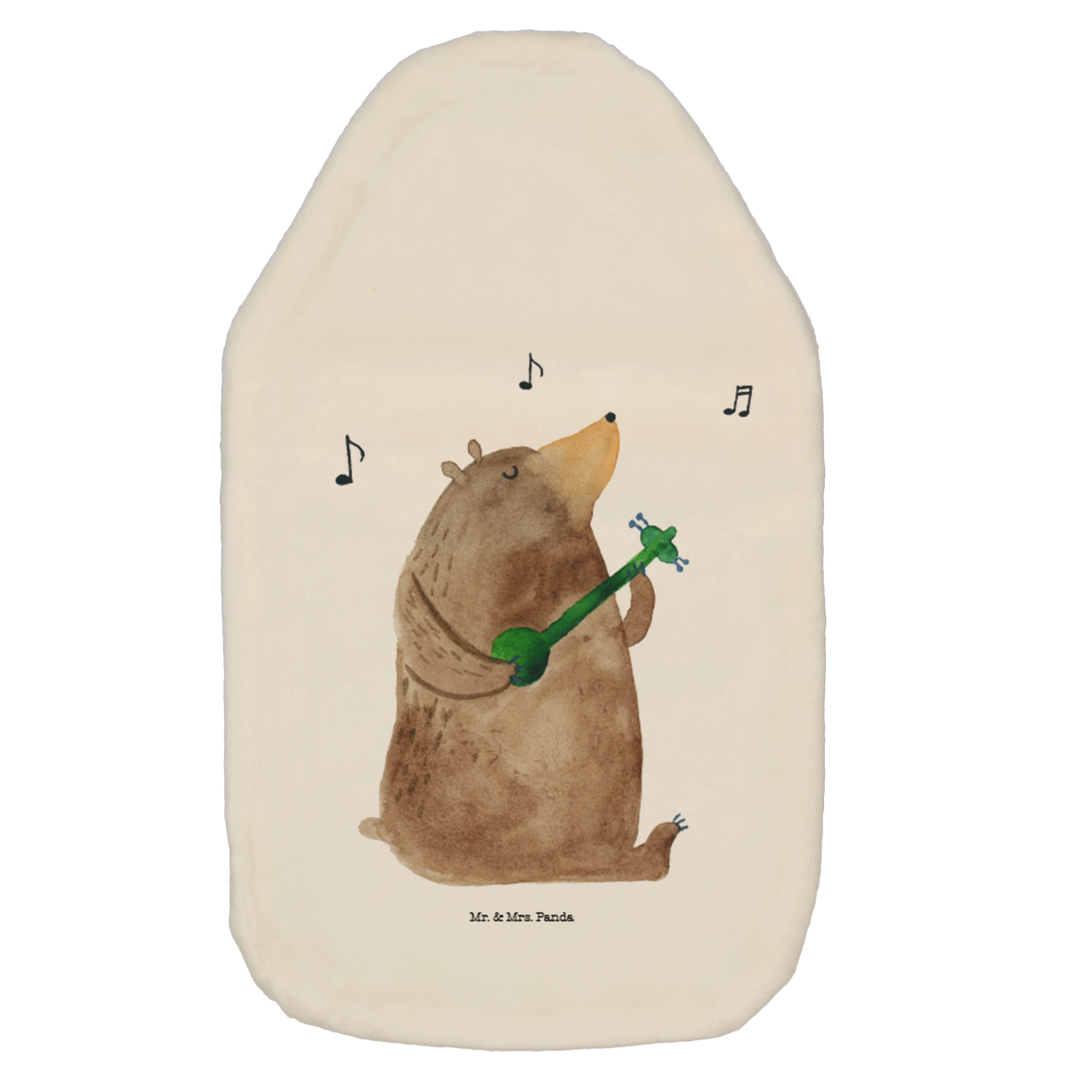 Mr. & Mrs. Panda Wärmflasche Bär Lied - Weiß - Geschenk, Wärmflasche mit Bezug, Teddybär, Kinderwä, (1-tlg), Flauschiger Bezug