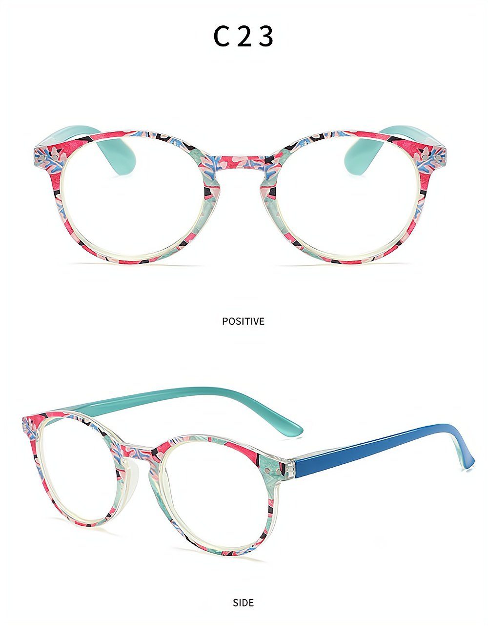 bedruckte anti Rahmen blaue Mode PACIEA presbyopische Gläser Lesebrille