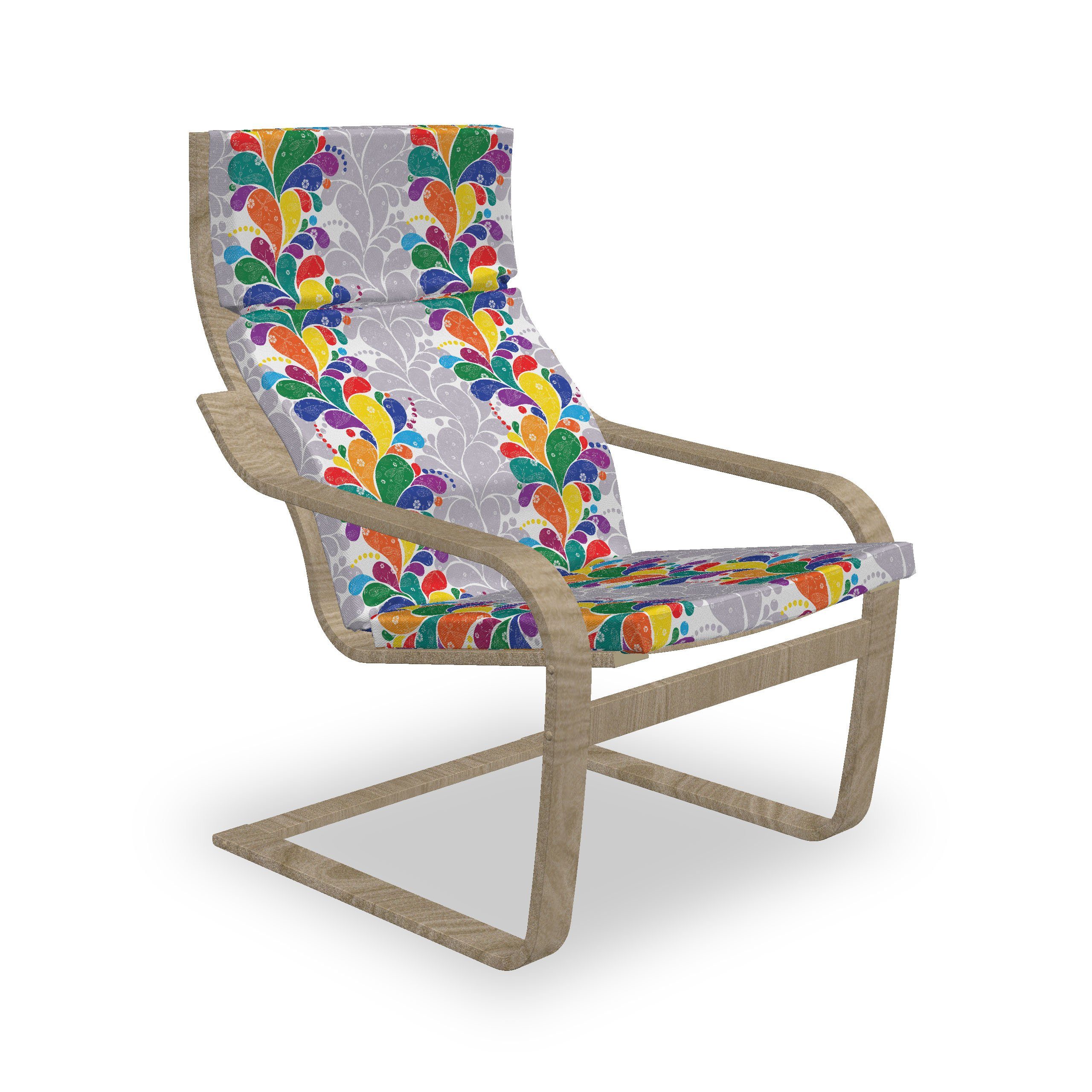Abakuhaus Stuhlkissen Sitzkissen mit Stuhlkissen mit Hakenschlaufe und Reißverschluss, Bunt Moderne Regenbogen Paisley Kunst