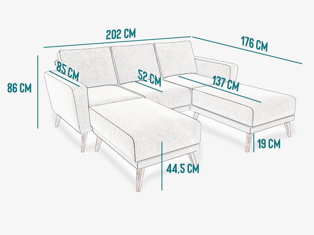 % erweiterbar, Wohnlandschaft hochwertiger dunkelbraun modular LOTTA zerlegbares KAUTSCH.com Wellenfederung Rindsleder, 100 Kaltschaum, System, 3-Sitzer, europäisches