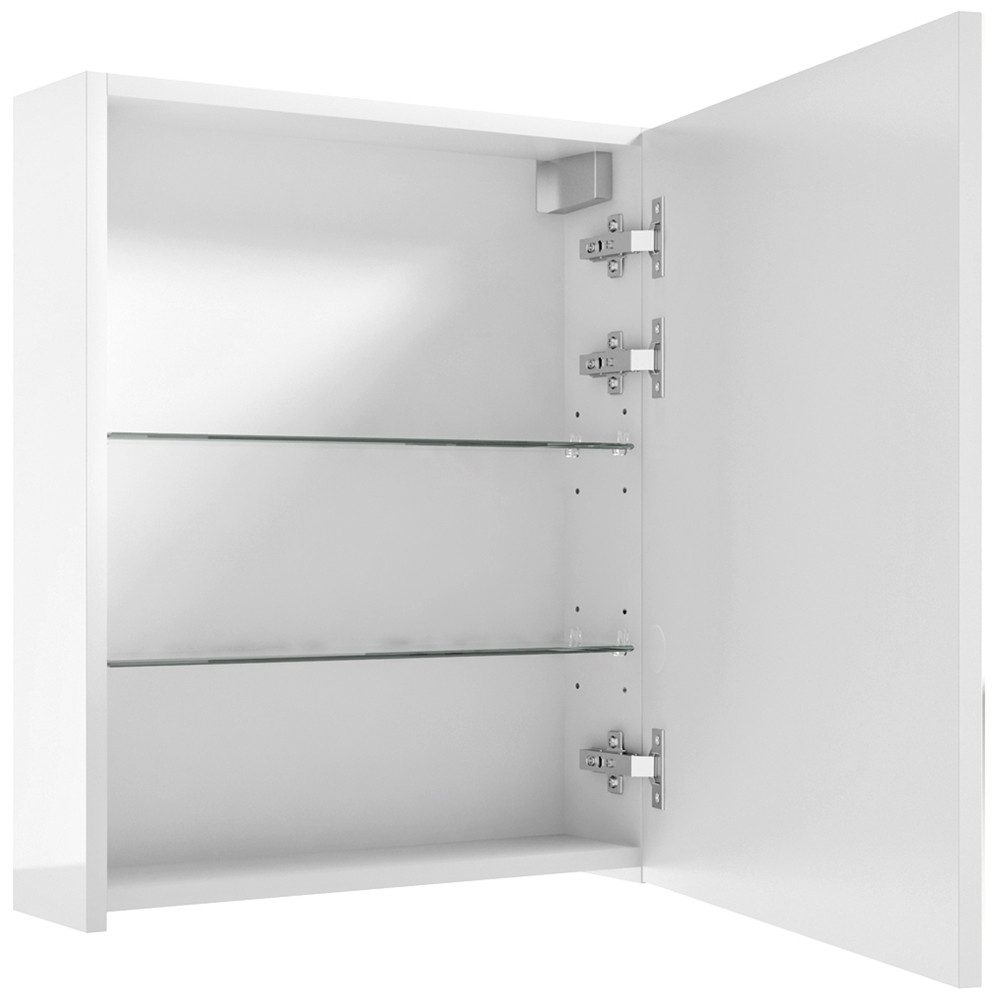 Lomadox Spiegelschrank SOFIA-107 50 cm weiß 1-trg Hochglanz lackiert, B/H/T: ca. 50/60/15 cm