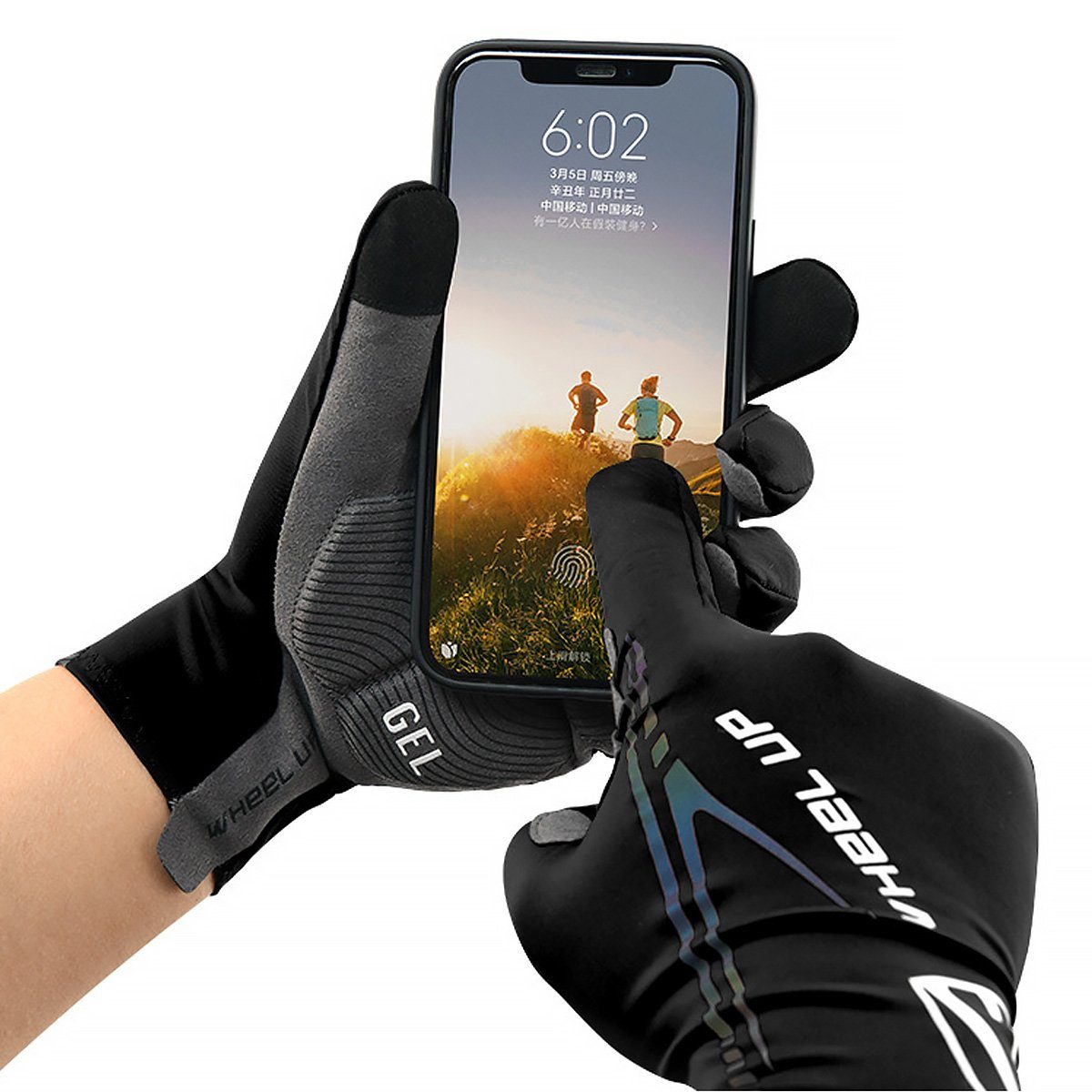 Handschuhe MidGard MidGard Fahrrad Gel-Posterung, mit Fahrradhandschuhe Schwarz Fahrradhandschuhe