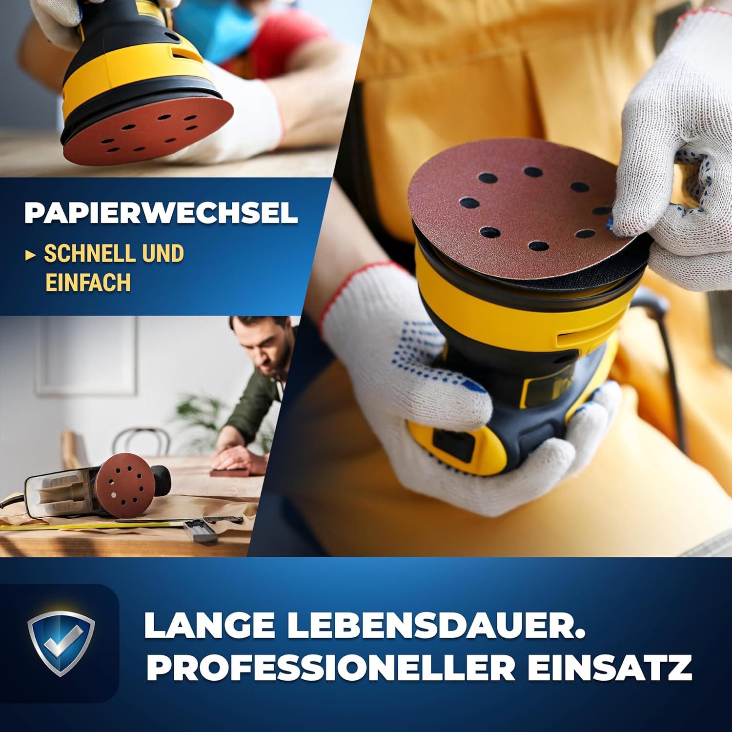 S&R Schleifpapier Klett 125 mm, Meister, 8 Löcher, 120 St Schleifblätter, (Set, 120 St., 120 St. je 15 x P40, P60, P80, P120, P180, P240, P400, P600), Schleifsc – Bild 5 von 5