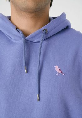 Cleptomanicx Kapuzensweatshirt Embro Gull Mono mit kleiner Logostickerei