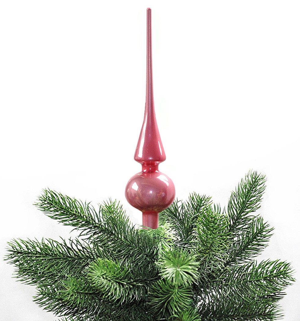 JACK Christbaumspitze Christbaumspitze Echt Glas 26 x 6 cm Matt Glanz Weihnachtsbaum Spitze, Baumspitze aus Echt Glas, inklusive praktischer Aufbewahrungsbox