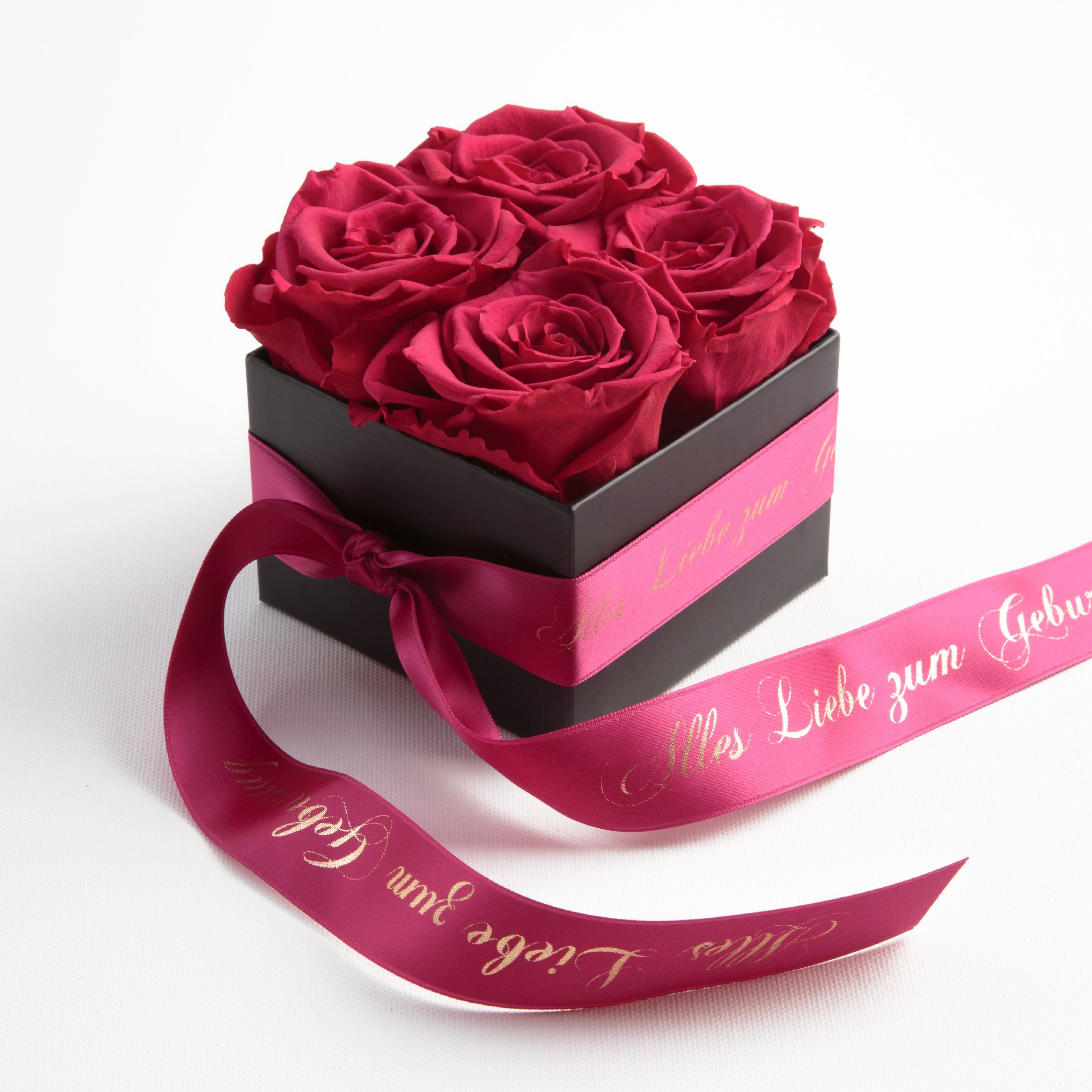 ROSEMARIE SCHULZ Heidelberg Dekoobjekt Rosenbox echte Rosen Alles Liebe zum Geburtstag Geschenk für Frauen (1 St), Echte konservierte Rosen, Made in Germany