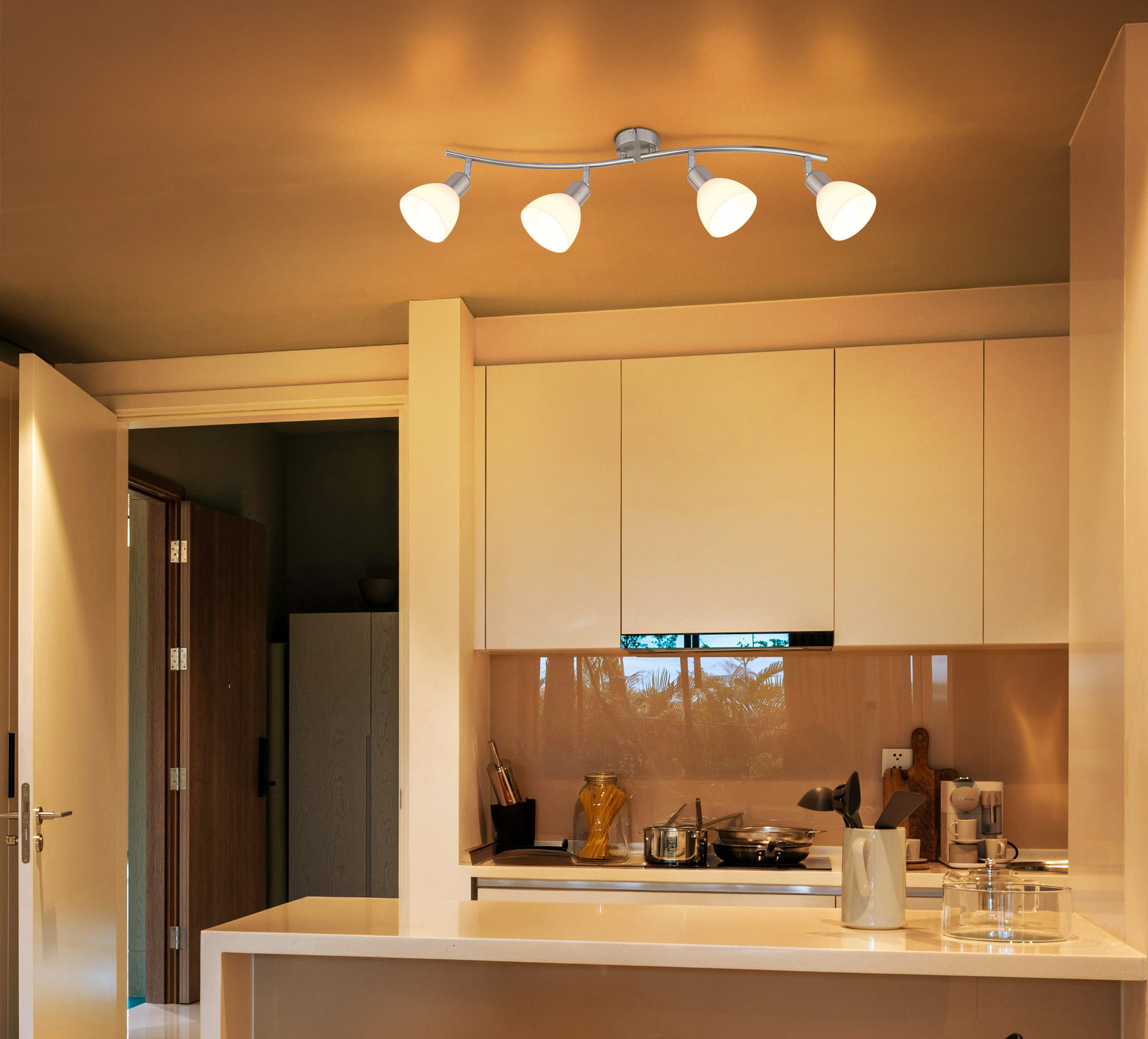 NOWA LED Deckenleuchte MALTE, ohne Leuchtmittel, Warmweiß, Deckenstrahler Glas opal Gläser Wohnzimmer Flur Schlafzimmer