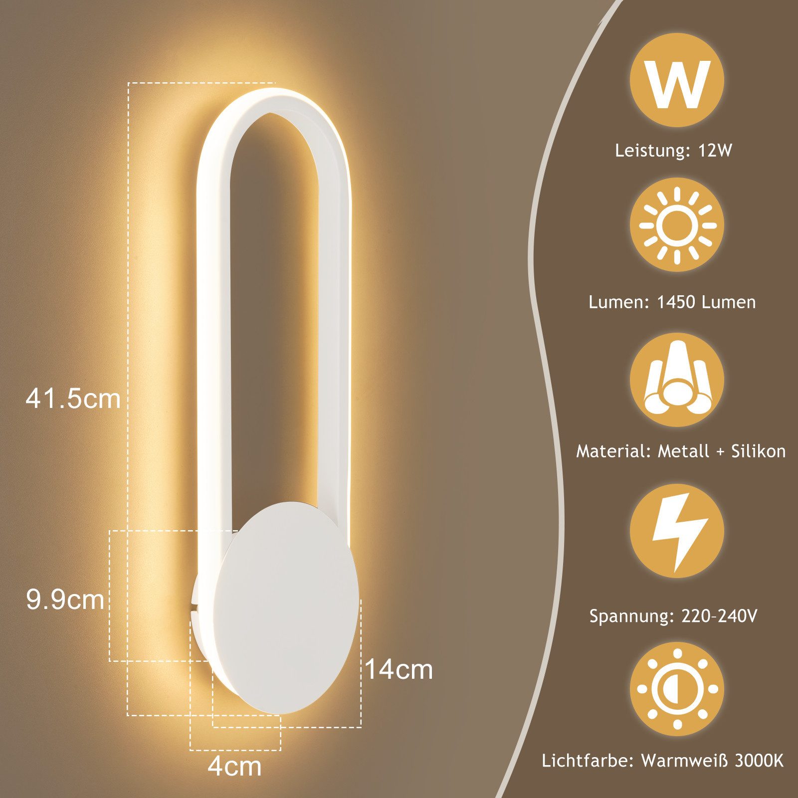 ZMH LED Wandleuchte Innen Wandlampe Flurlampe günstig online kaufen