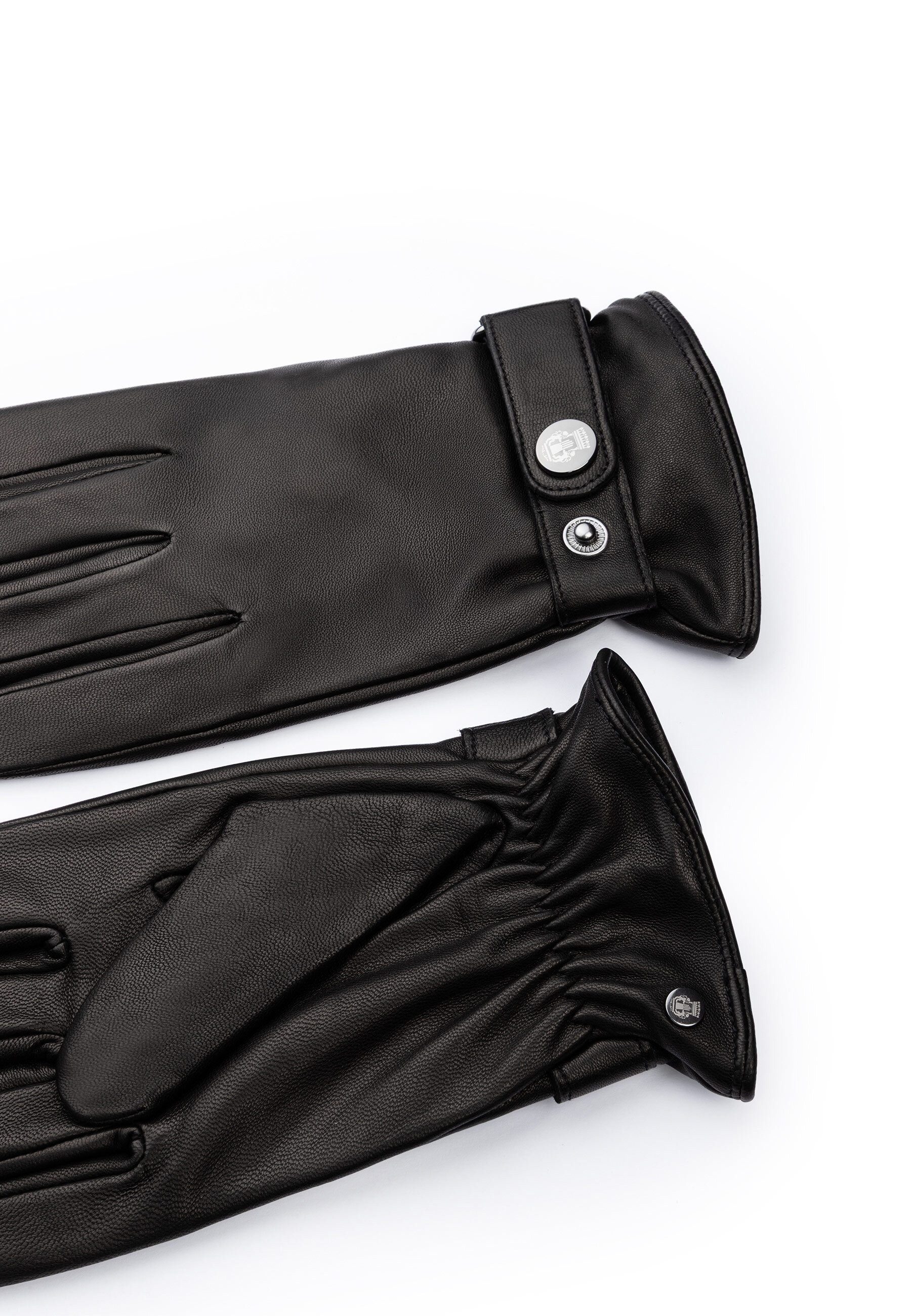 Roeckl Lederhandschuhe TRIER Fingerhandschuhe mit Druckknopf Verschluss