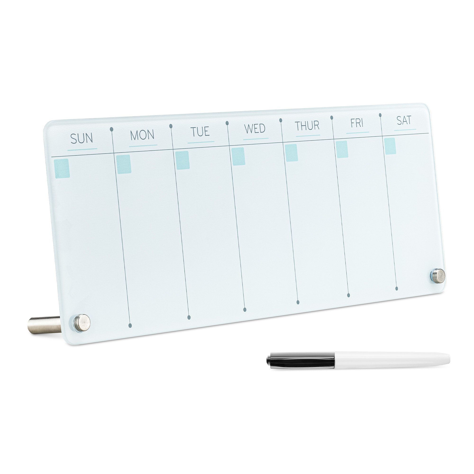 Navaris Memoboard Trocken abwischbarer Glas-Wochenplaner-Kalender, (1-tlg)