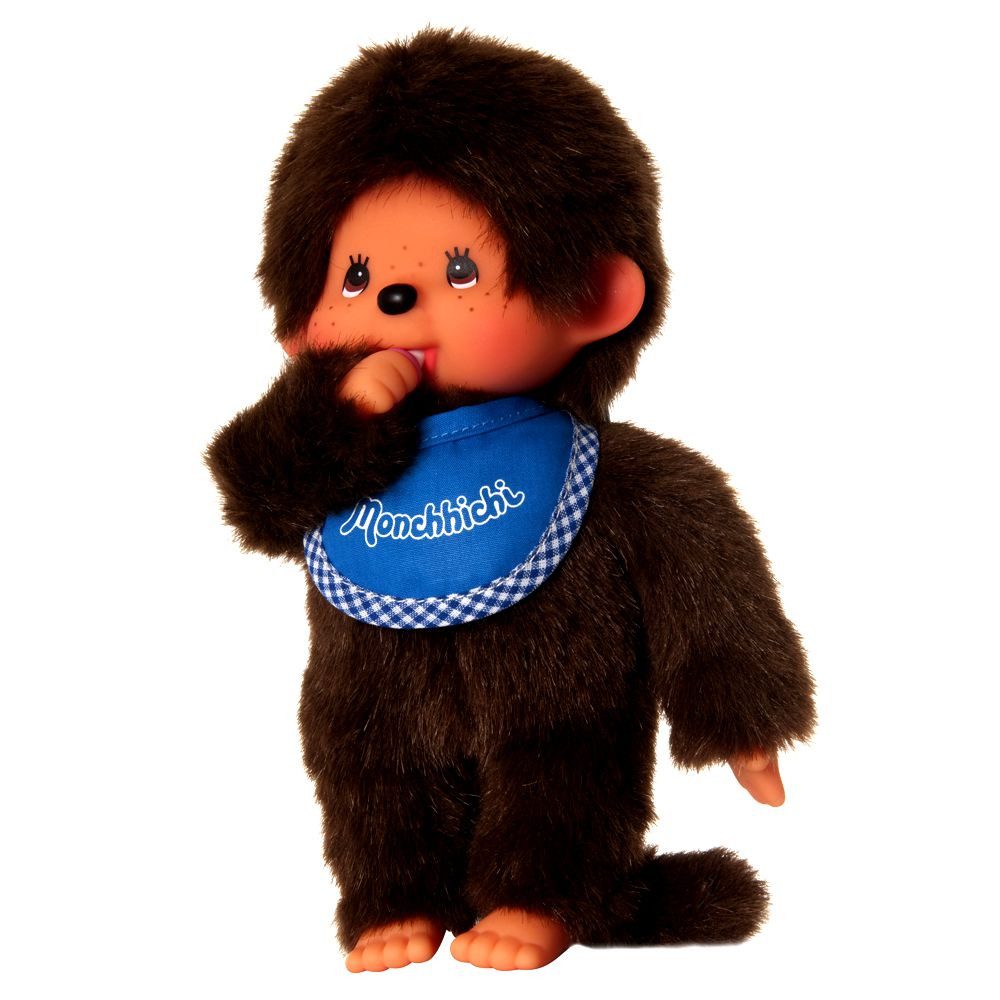 Monchhichi Plüschfigur Junge Classic 20 cm Monchhichi Puppe mit original blauem Lätzchen