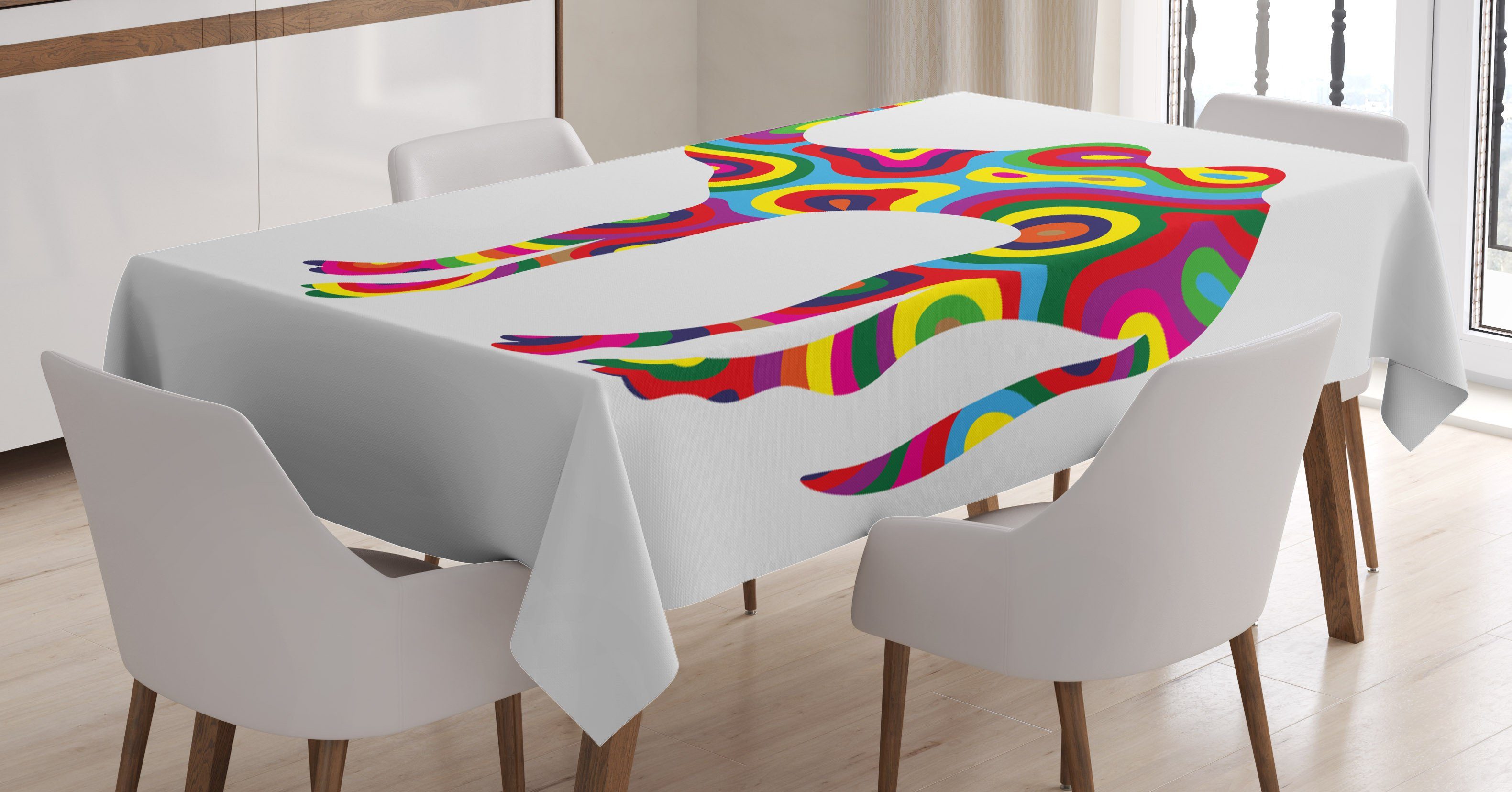 Waschbar den geeignet Für Kamel Bereich Außen trippy Abstrakt Tischdecke Farbfest Farben, Abakuhaus Klare