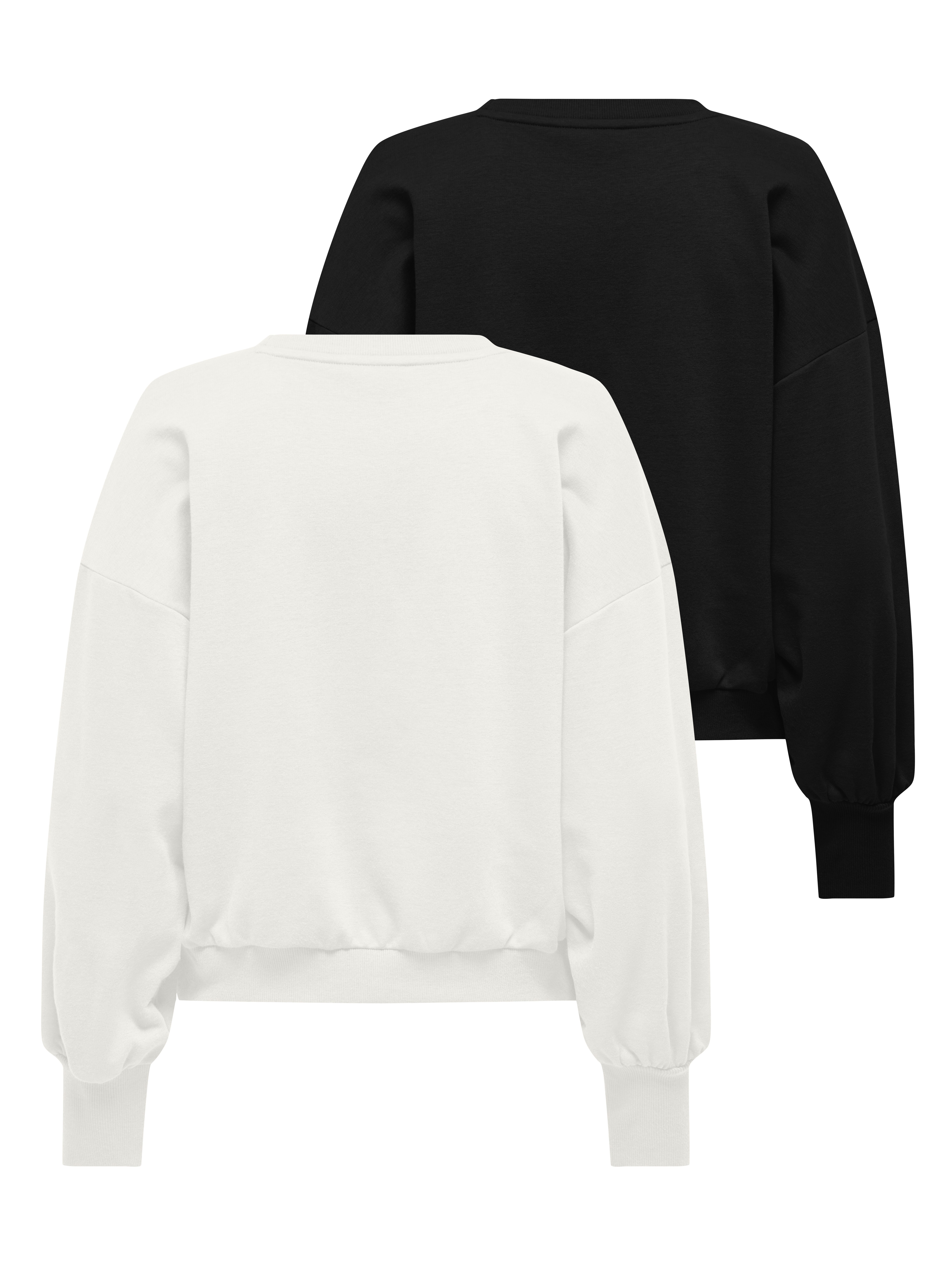 ONLY Sweatshirt ONLBROOKE L/S O-NECK SOLID 2 PACK SWT (Packung, 2-tlg) Baumwollmischung, regular fit