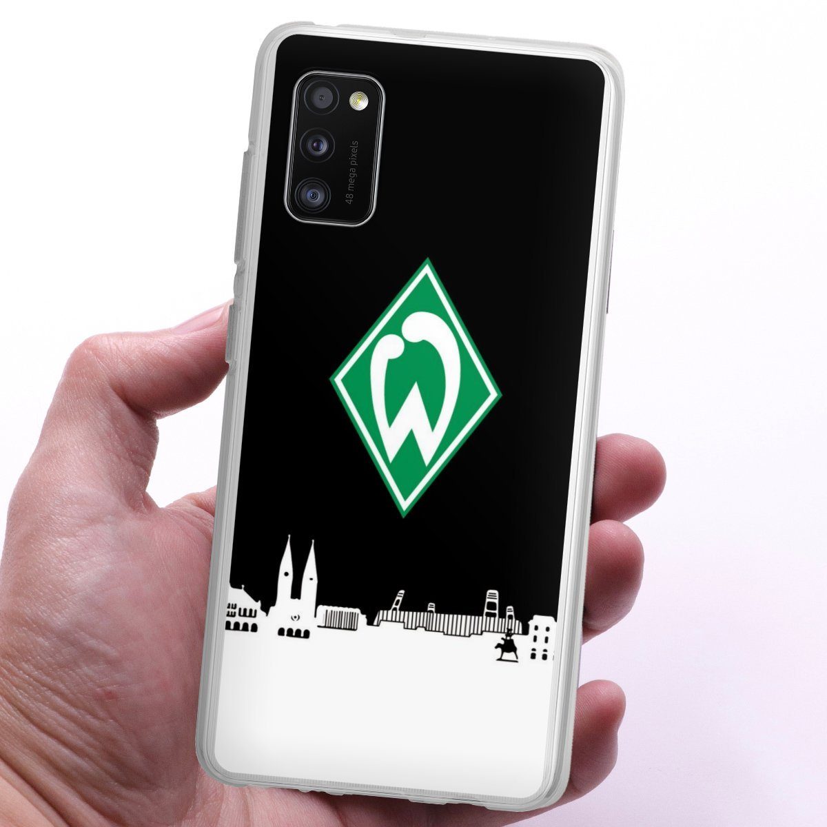 DeinDesign Handyhülle Offizielles Lizenzprodukt Skyline SV Werder Bremen WB Skyline, Samsung Galaxy A41 Silikon Hülle Bumper Case Handy Schutzhülle