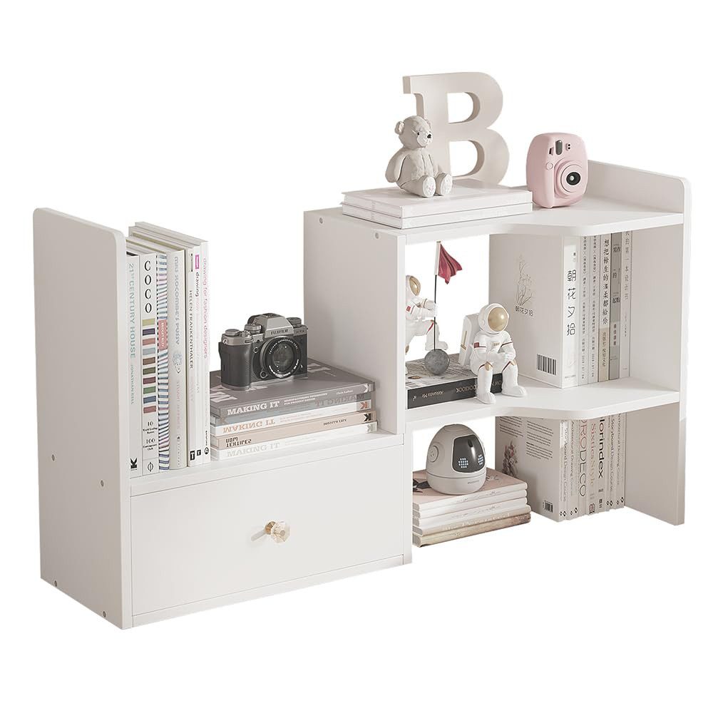 NUODWELL Bücherregal Erweiterbares Desktop-Bücherregal, verstellbarer Büros günstig online kaufen