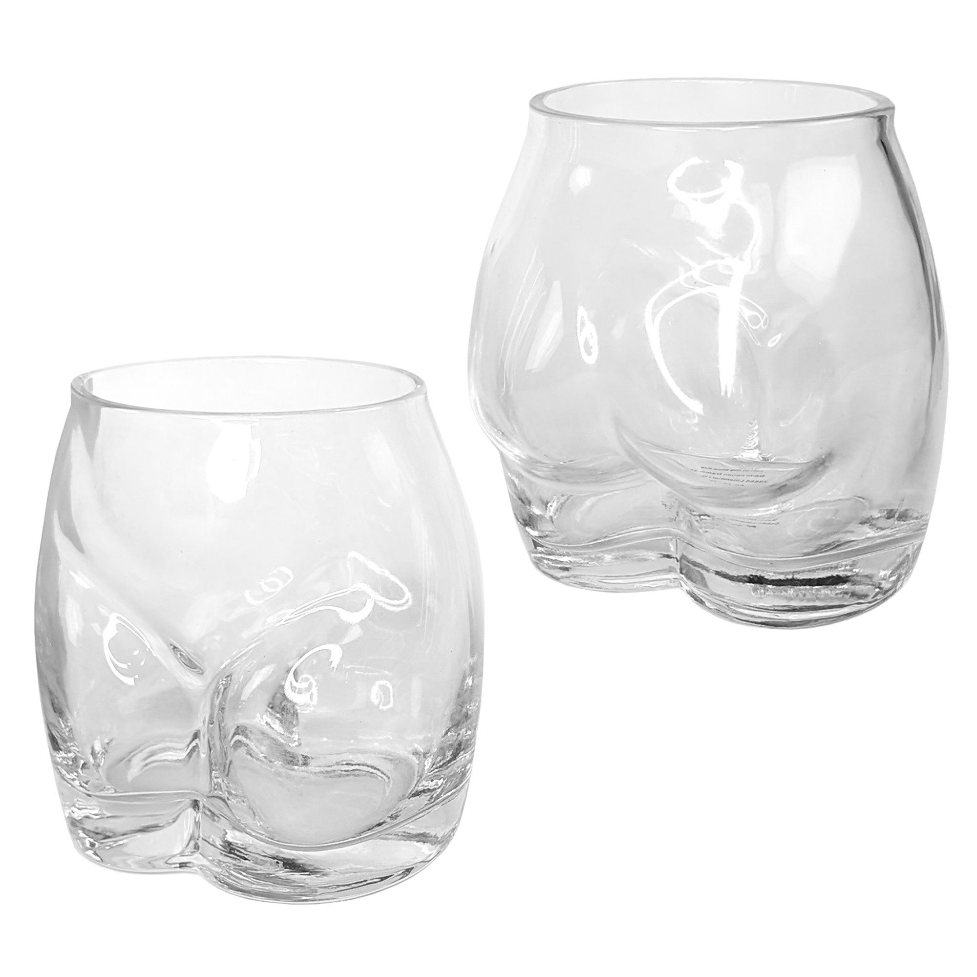 Herz & Heim Glas in Hintern-Form im 2er Set als lustiges Geschenk