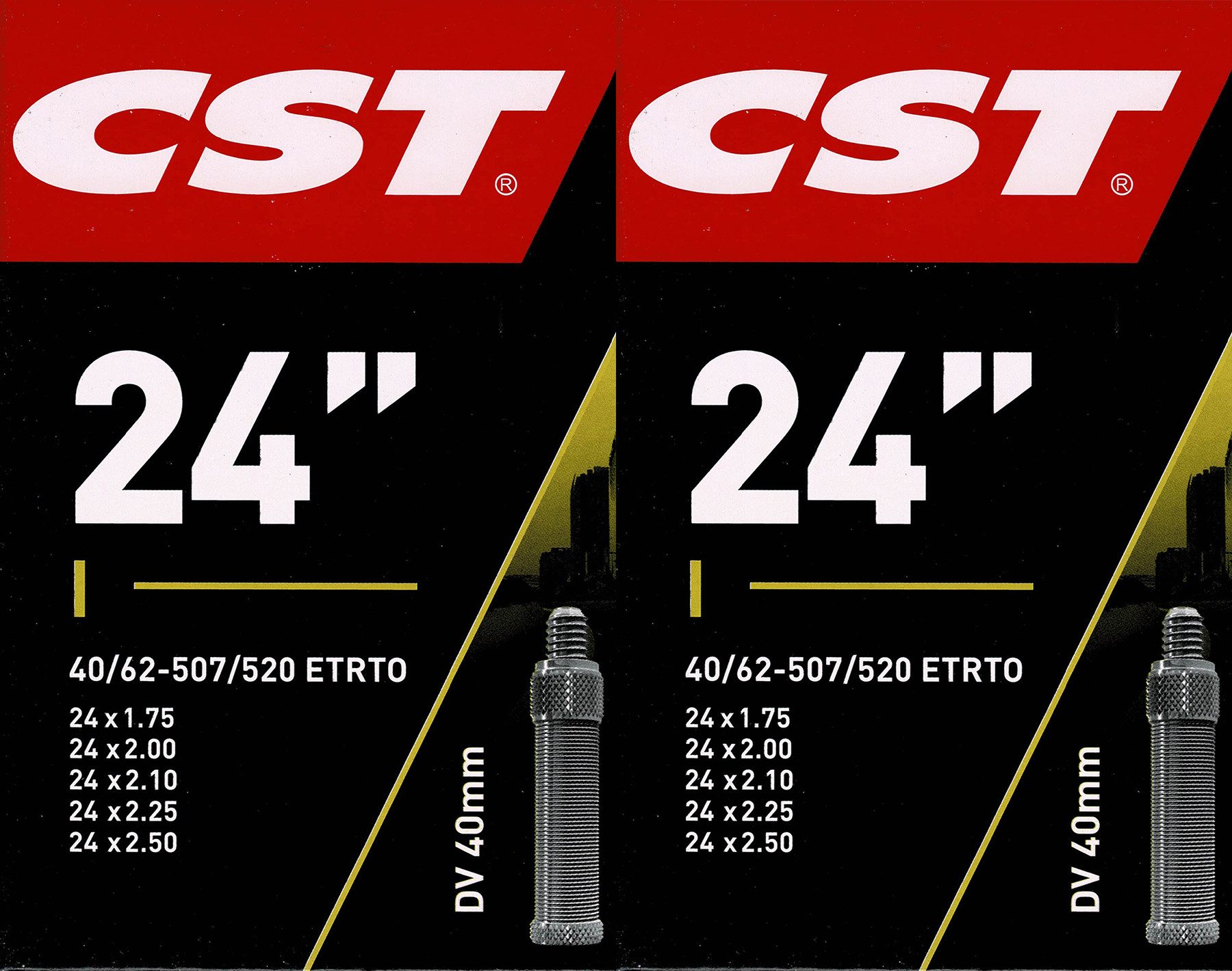 Fahrradschlauch 2x CST 24 DV Schlauch 24 Zoll (40/62-507/520) Fahrradschlauch