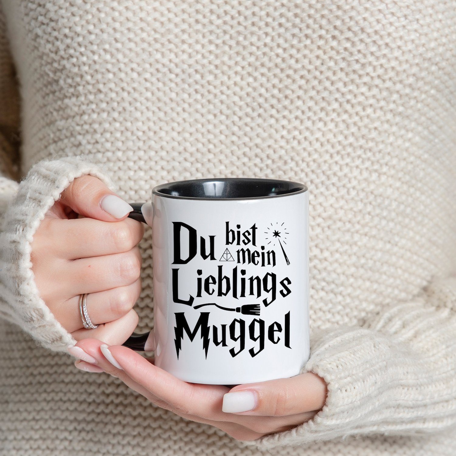 Weiss/Schwarz Zauber mit Spruch Keramik, Youth Mein Geschenk, Designz Kaffeetasse Tasse Du Motiv Bist Lieblings-Muggel