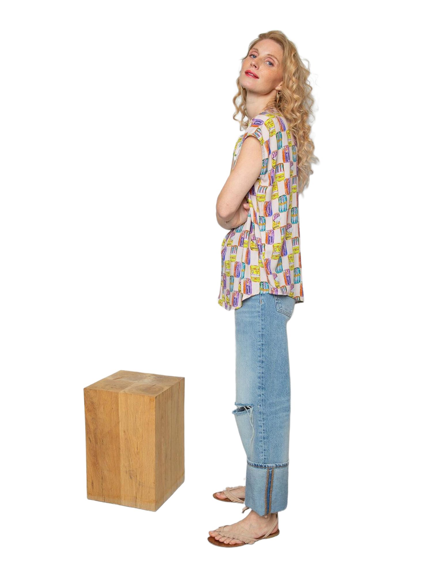 Emily Van Den Bergh Blusenshirt bunt,Casual,Viskose,Bunt,Rundhals,Schulterbedeckend,Casual Fit