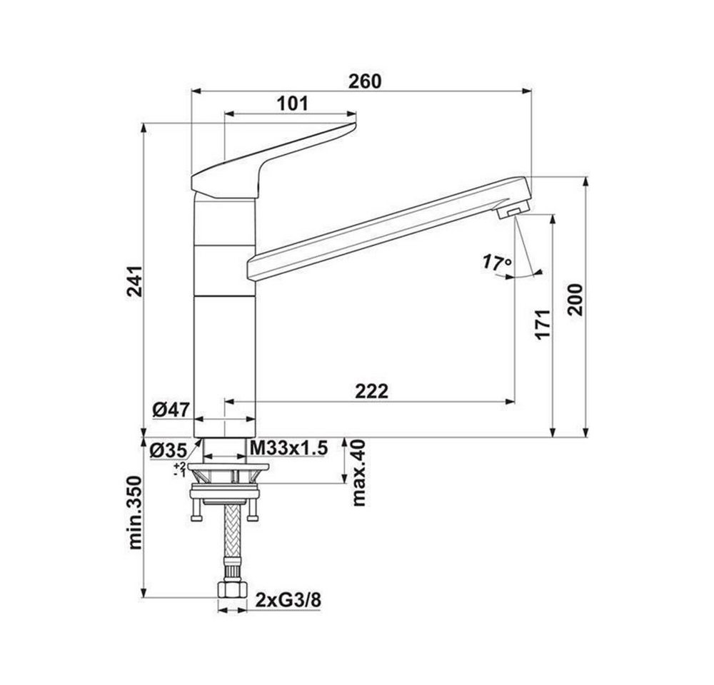 Thumbnail - Ideal Standard Küchenarmatur Ideal Standard Küchenarmatur Ceraflex 3 Chrom Niederdruck