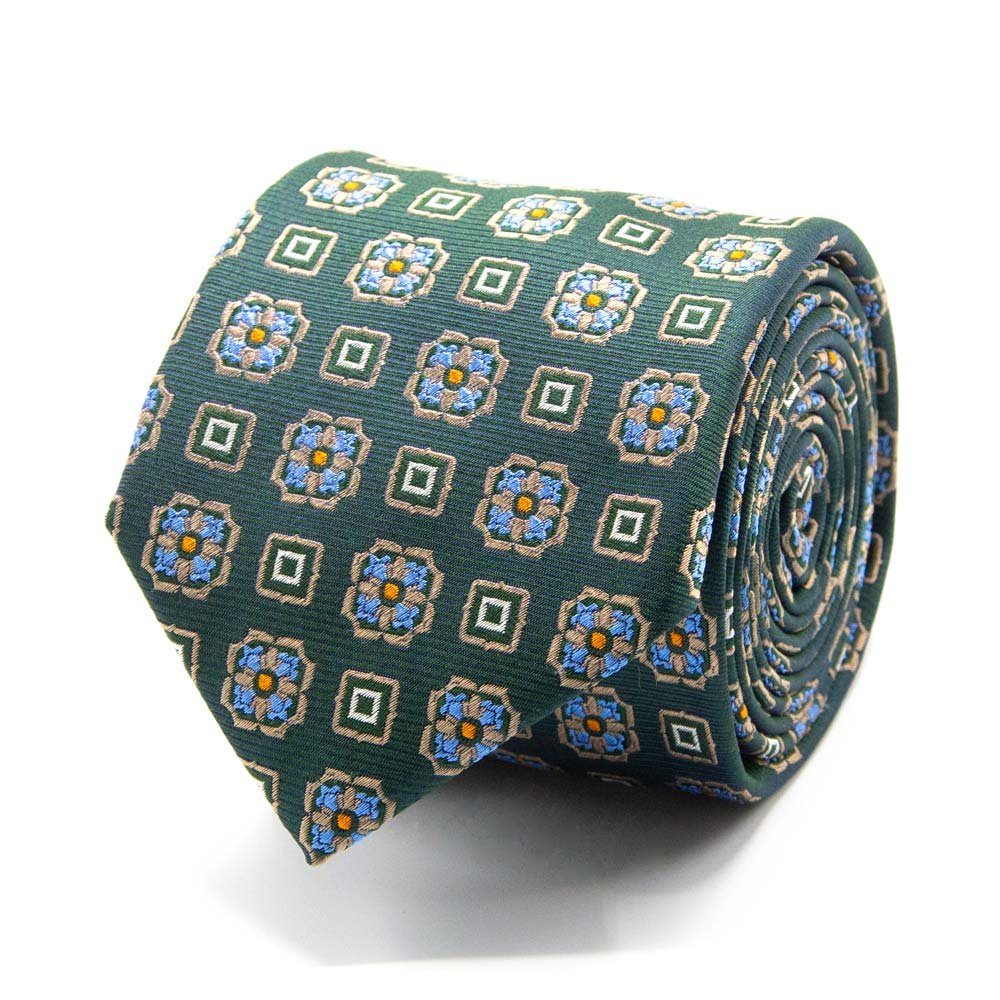 BGENTS Krawatte Seiden-Jacquard Krawatte mit geometrischem Muster Breit (8cm) Grün