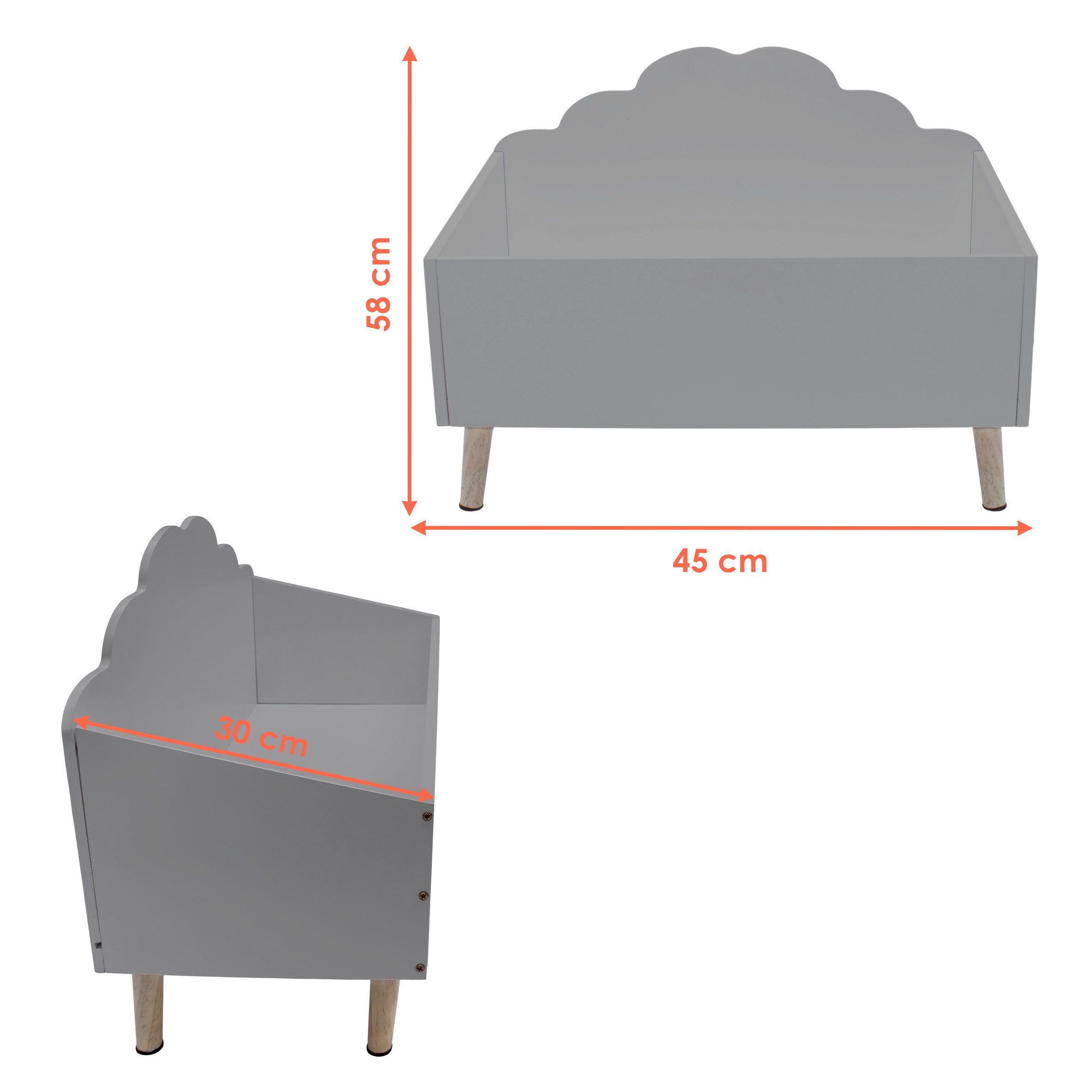 Spetebo Aufbewahrungsbox Kinder Aufbewahrungstruhe Wolke 58 x 45 cm (Anzahl, 1 St., Stück), robust und langlebig