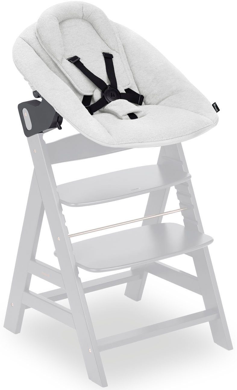 Hauck Alpha Bouncer Premium baby bouncer, Light Grey, for newborns with rocking frame, for Alpha+ and Beta+ highchairs