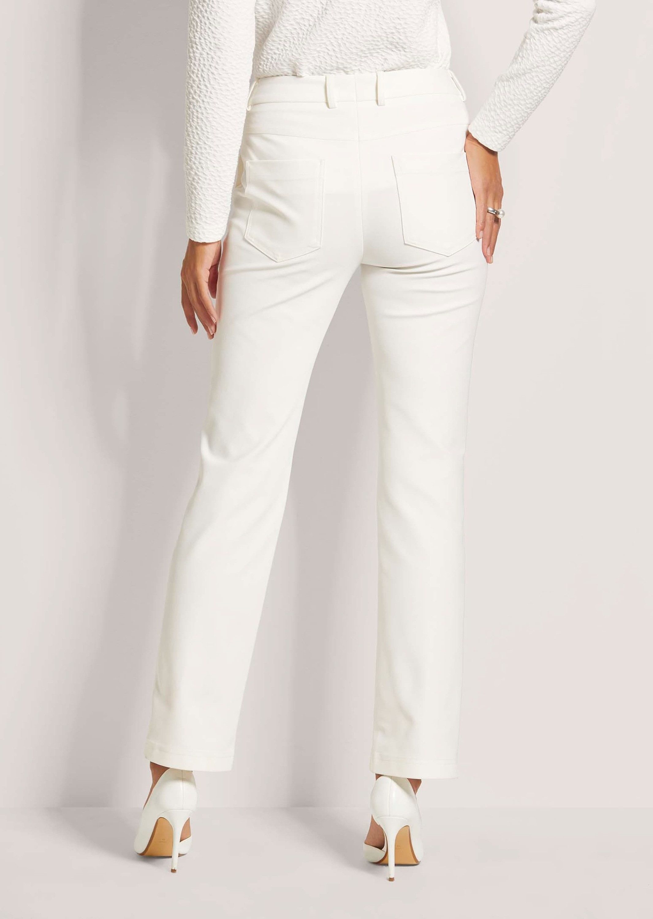 MADELEINE Stoffhose Elegante Stretchhose mit Formbund Stoffhose mit Schubtaschen, aufgesetzten Gesäßtaschen, Knöchellänge