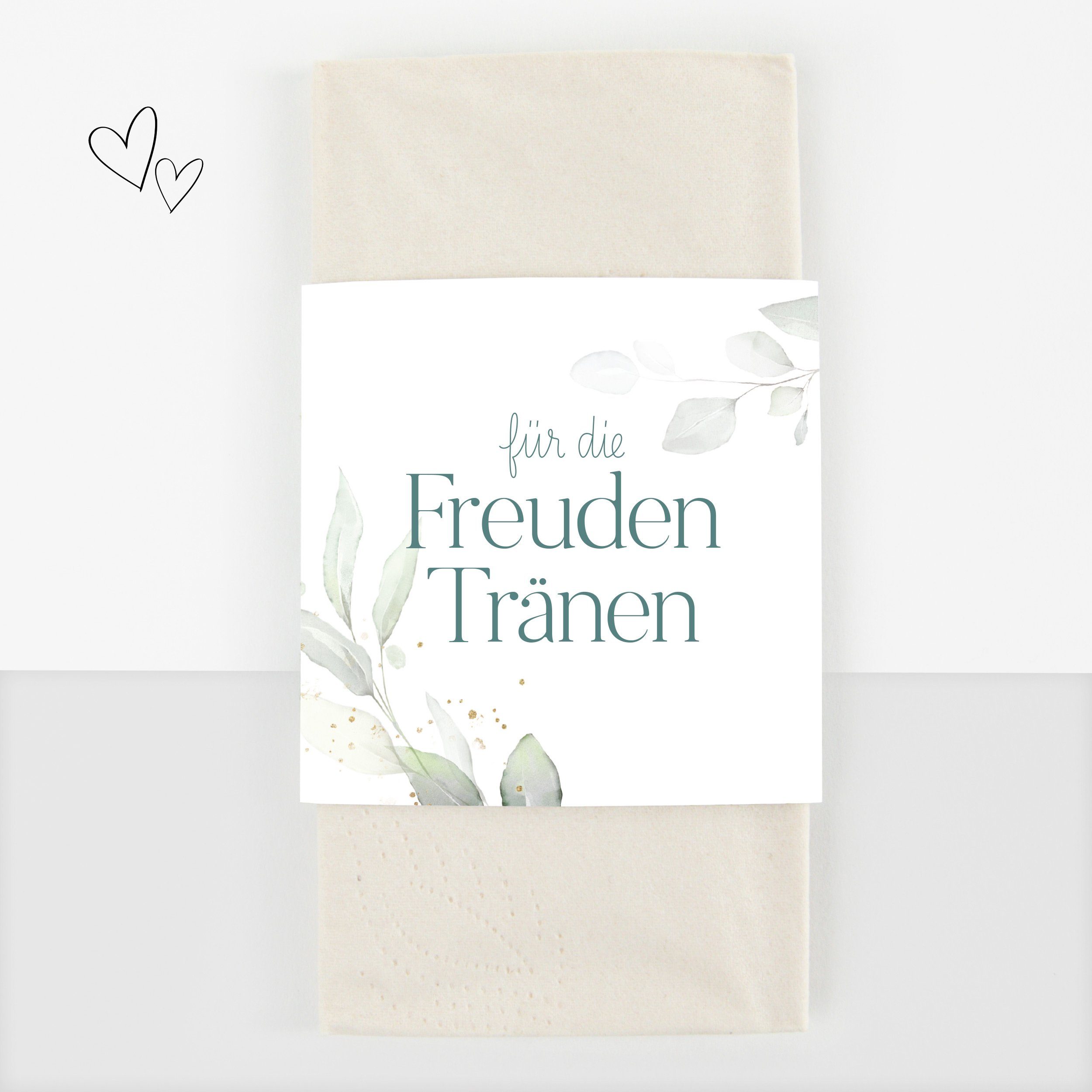 white & ivory Papierdekoration Freudentränen Banderole, 25 Stück, aus recyceltem Papier