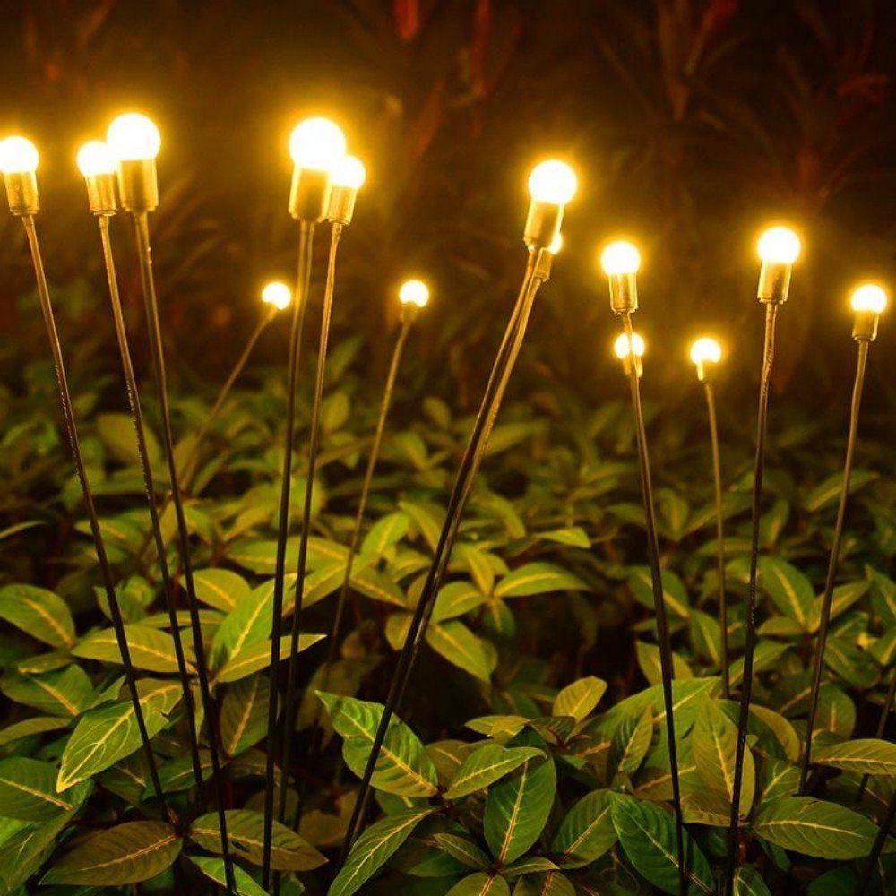 WILGOON LED Solarleuchte 1/2/4er -Pack Solarlampen für Außen Garten, Glühwürmchen Leuchte, LED fest integriert, Warmweiß, 8 LED Glühwürmchen Solarleuchten für Garten,IP65 Wasserdicht