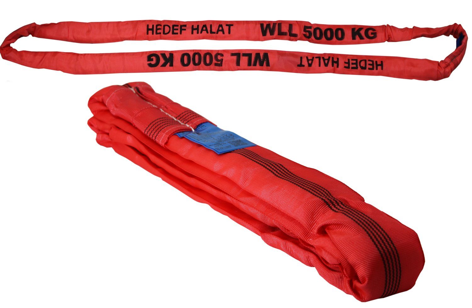 HEDEF HALAT Rundschlinge mit Einfachmantel 5 Tonnen 1.5 Meter SF: 7/1 DIN EN 1492- Hebeband, Rundschlingen Bandschlinge Hebegurt 1.5 m (umfang 3 m)