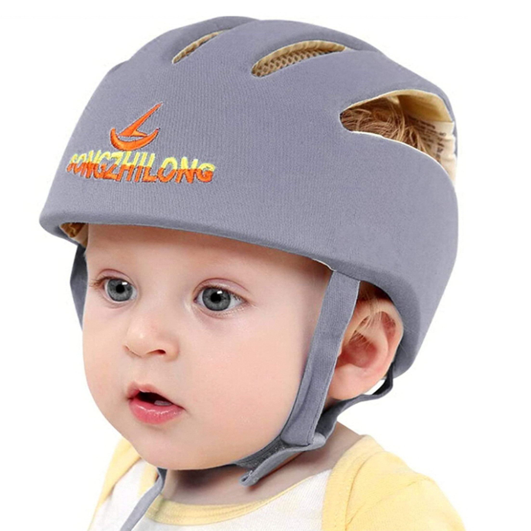 KINSI Kinderhelm Baby Krabbelhelm mit Stoßschutz - Verstellbarer Lauflernhelm, Weicher Защита головы für Baby - Für erste Schritte & Laufen lernen