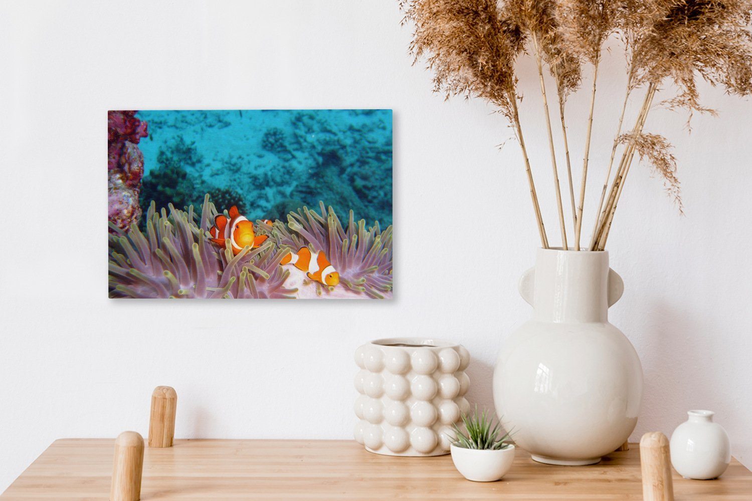 OneMillionCanvasses® Leinwandbild (1 Nemo, - Wanddeko, St), 30x20 Aufhängefertig, Leinwandbilder, Wandbild - cm Clown Fisch