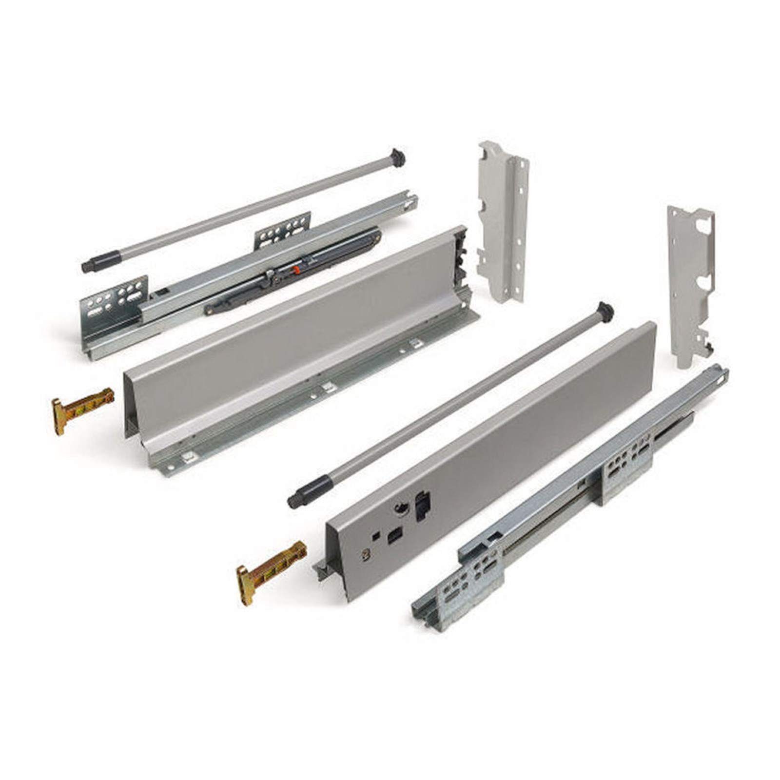 SO-TECH® Schubkasten Schubladensystem Modern Box Zargenhöhe 199 mm, Nennlänge 250-550 mm Soft-Close grau