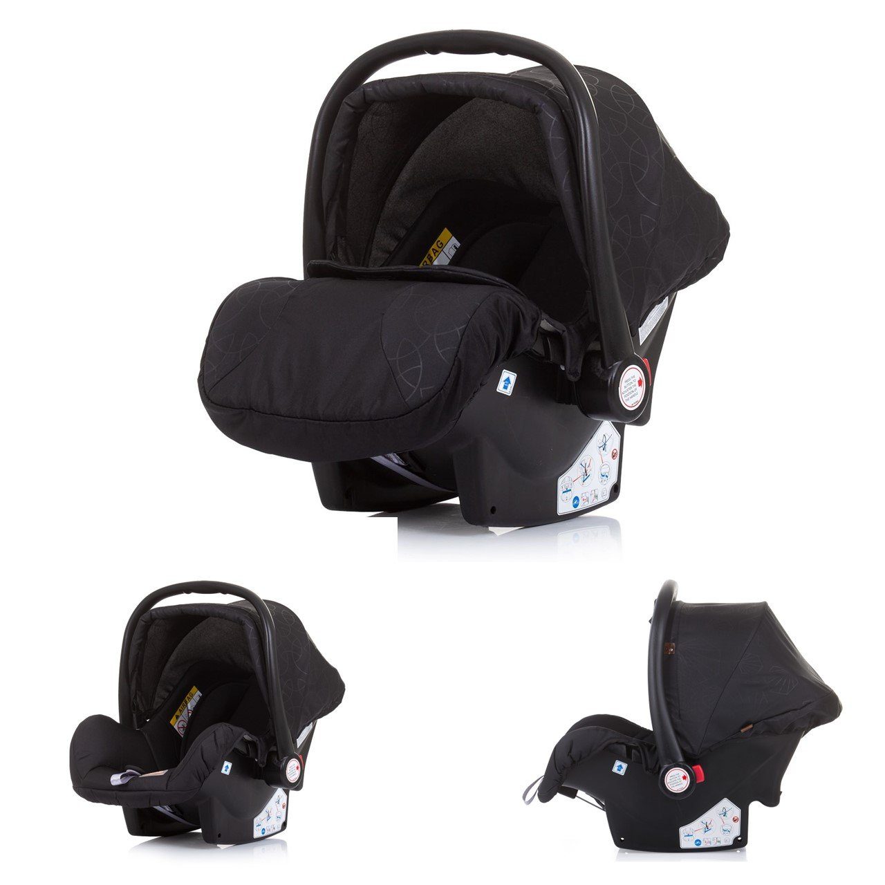 0+, schwarz Kindersitz, Chipolino Babyschale Adapter, -13 Babyschale Havana bis: 13 kg, (0 Gruppe Sonnendach kg) gemustert