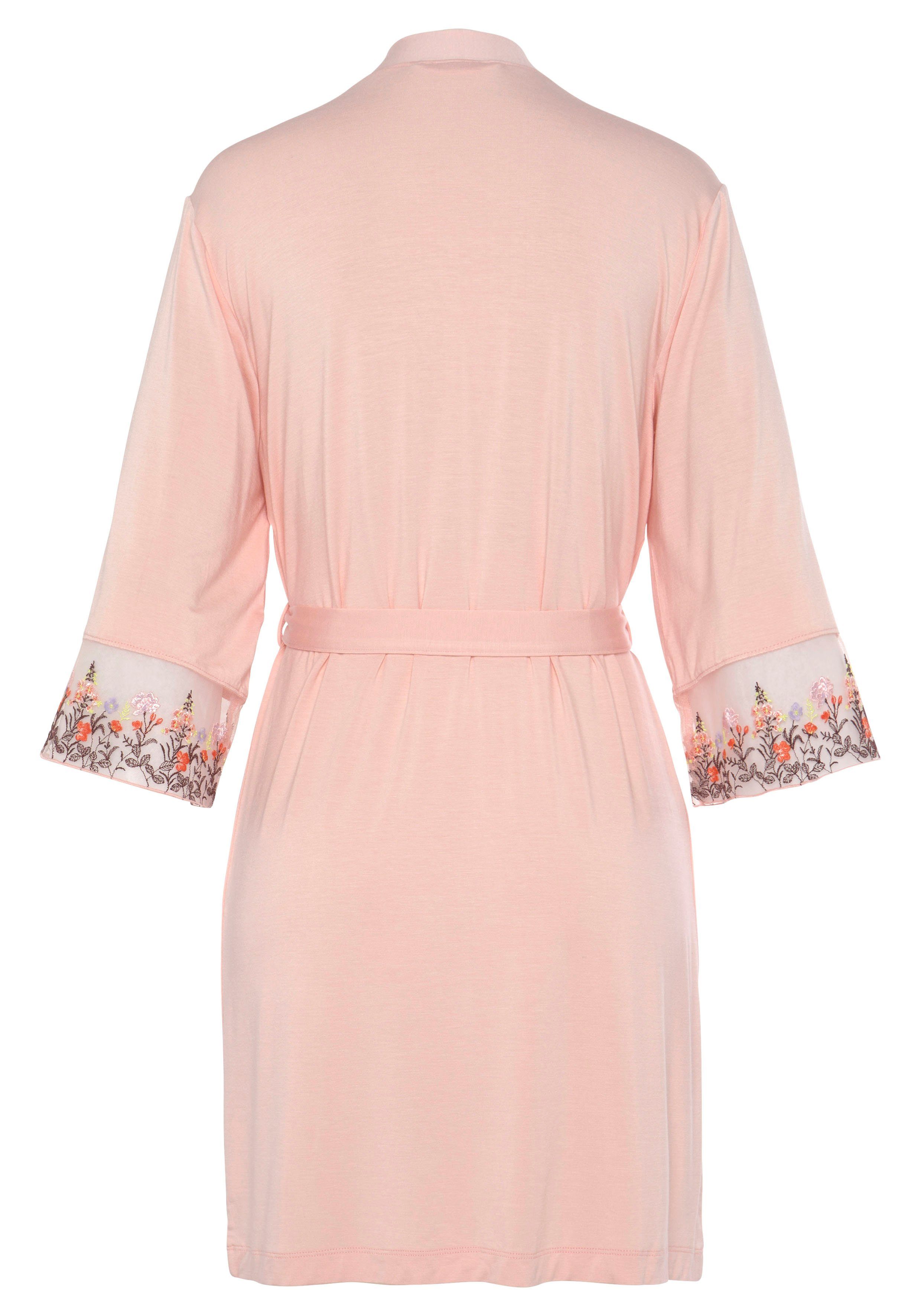 LASCANA Kimono, Kurzform, Single-Jersey, Kimono-Kragen, Gürtel, günstig online kaufen