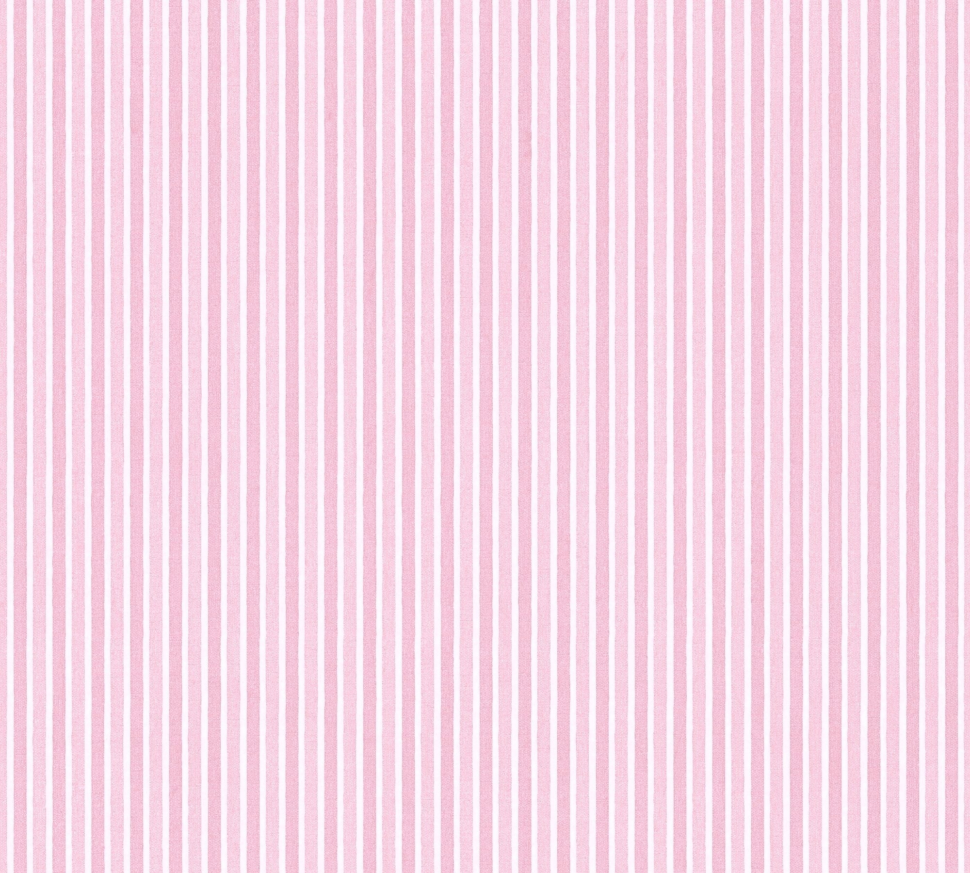 Tapete leicht K&L walls gestreift, Art St), glänzend, Streifen, geprägt, Vliestapete Streifen Kinderzimmer rosa längsgestreift, (1 living Little Stars, Wall