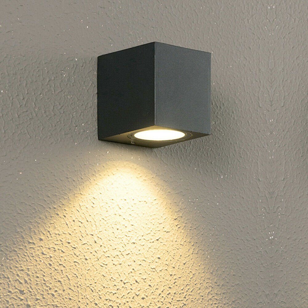 oyajia Wandleuchte LED Außenleuchte IP54 LED Wandleuchte Wand-Spot Strahler  Lampe GU10, LED wechselbar, Warmweiß, Wandleuchte inkl. GU10 Glühbirne,  IP54 Wasserdichte für Balkon, Gehweg