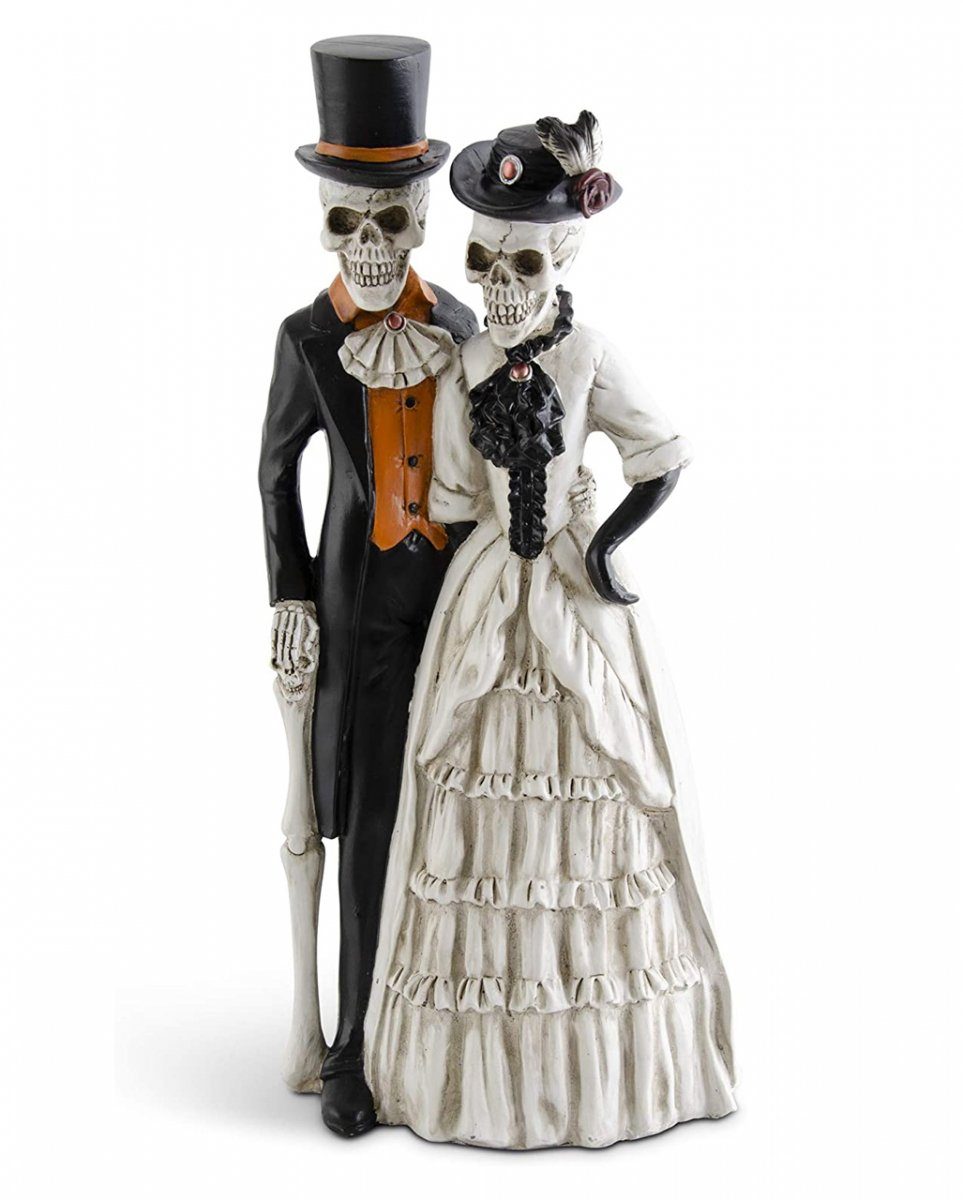 Horror-Shop Dekofigur Edel gekleidetes Skelett Paar 43cm als Gothic & Ha