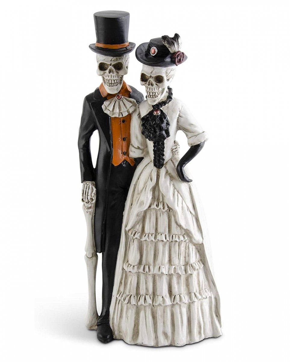 Dekofigur Edel gekleidetes Skelett Paar 43cm als Gothic & Ha