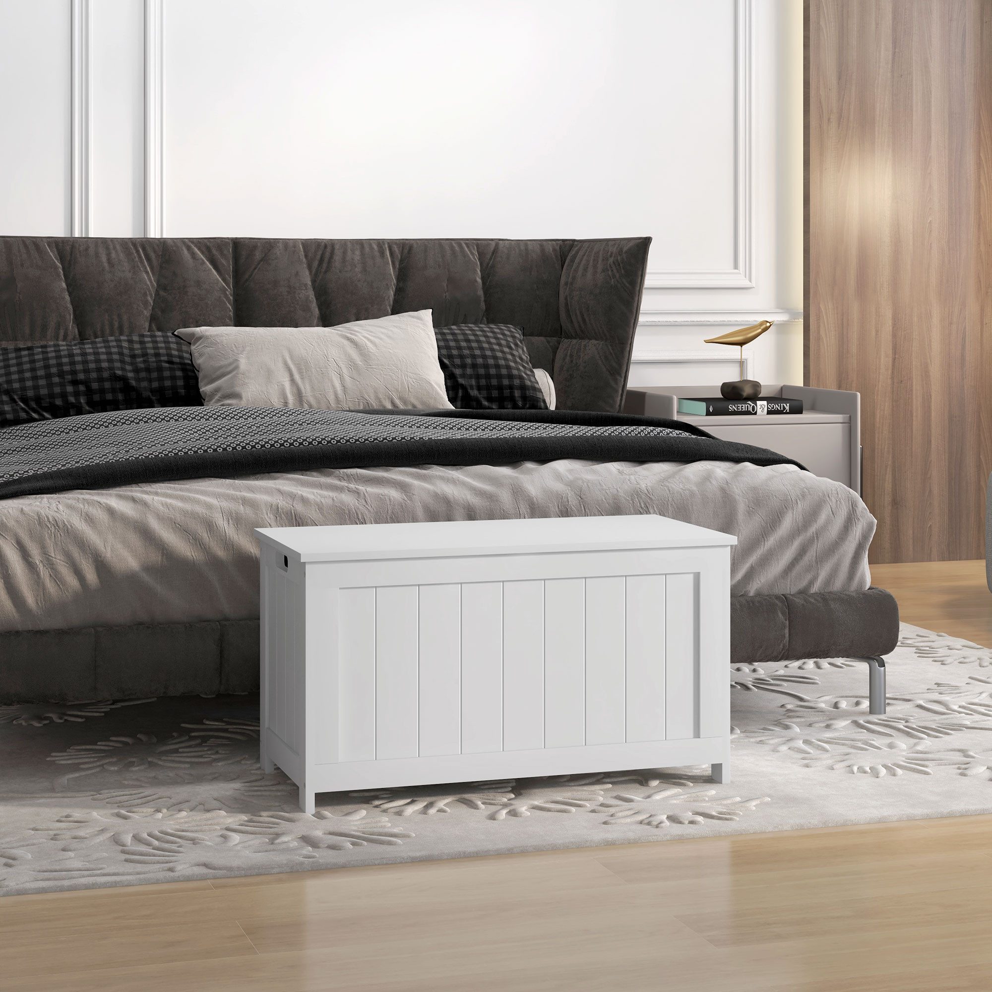 BlingBin Spielzeugtruhe Truhe Spielzeugkiste mit Deckel, Aufbewahrungstruhe, Aufbewahrungsbox (1er Set, 1 St), Auflagenbox für Flur, Schlafzimmer, Wohnzimmer